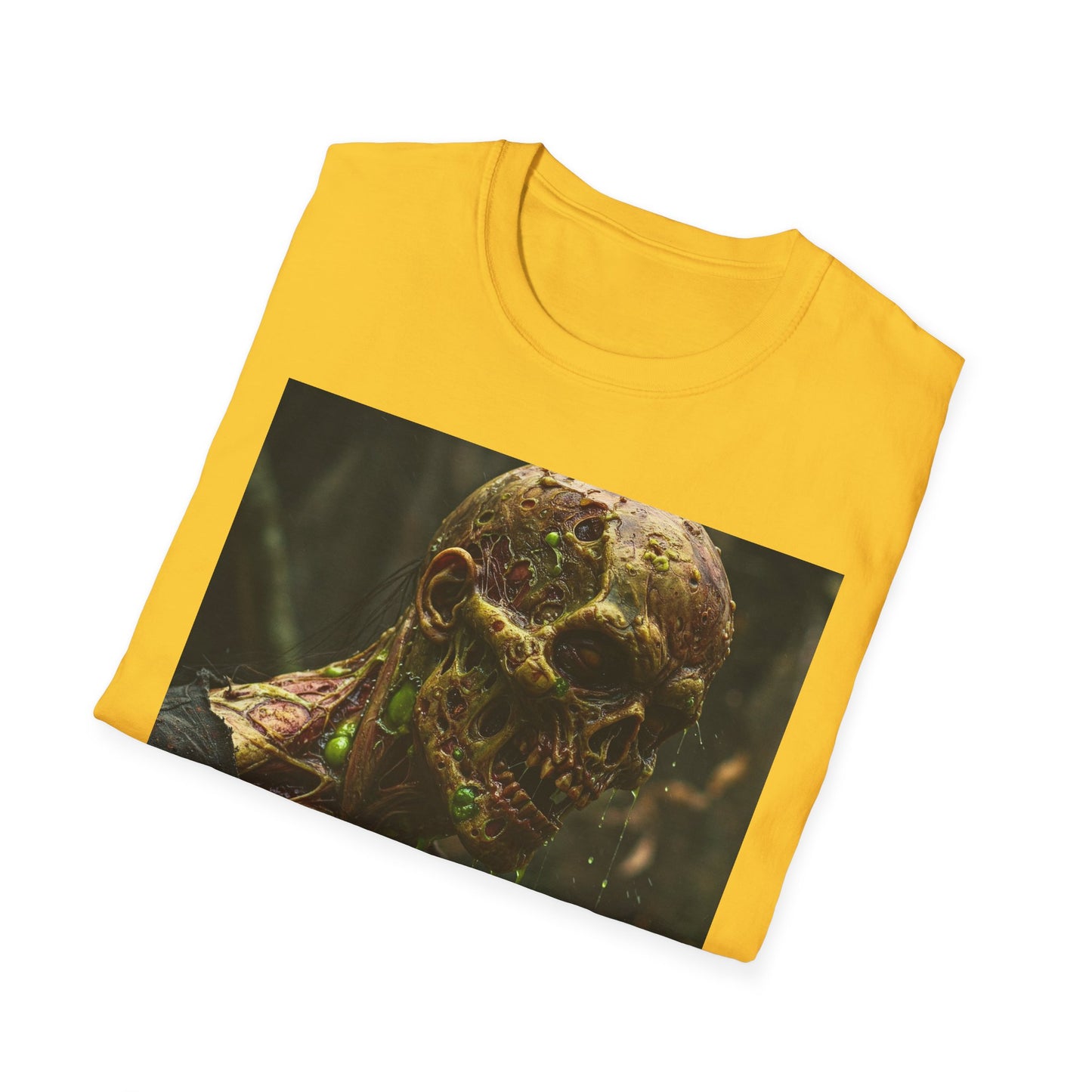 Creepy Zombie Graphic Unisex Softstyle T-Shirt - Perfect for Halloween and Horror Fans