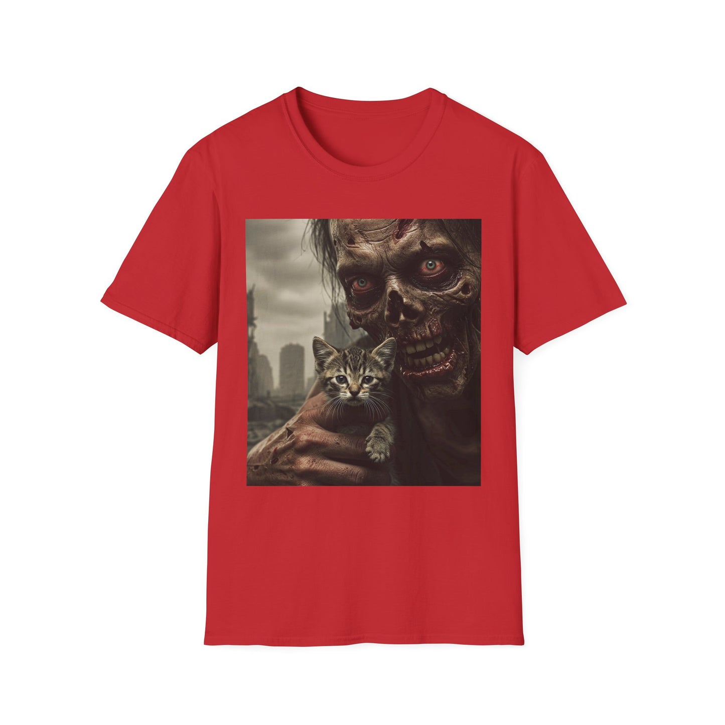 Apocalyptic Portrait Tee, bold, decaying zombie graphic