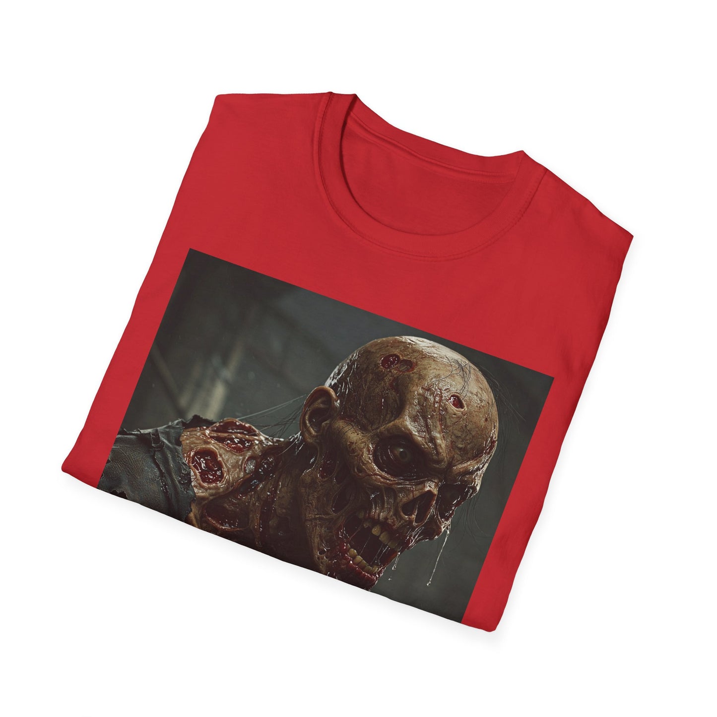 Unisex Softstyle T-Shirt with Zombie Design | Perfect for Halloween and Horror Fans