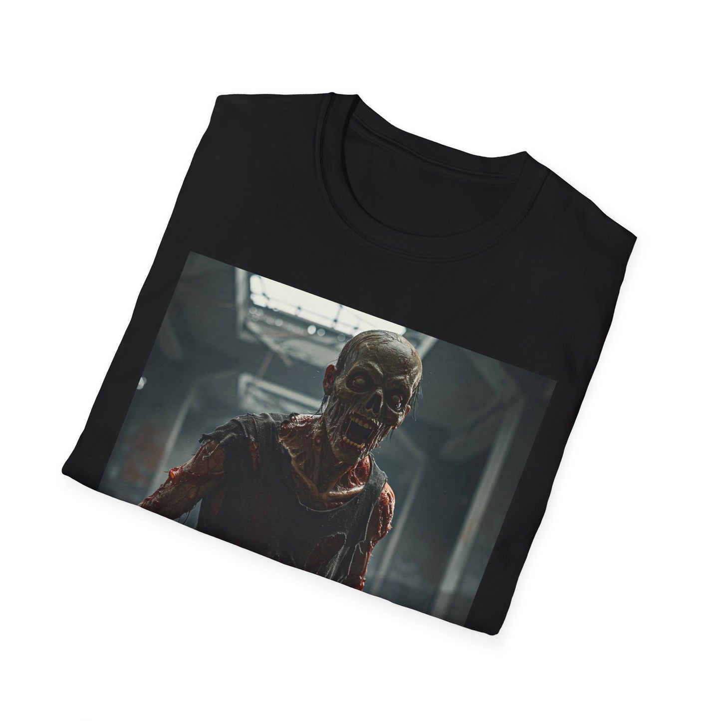 Apocalyptic Portrait Tee, bold, decaying zombie graphic