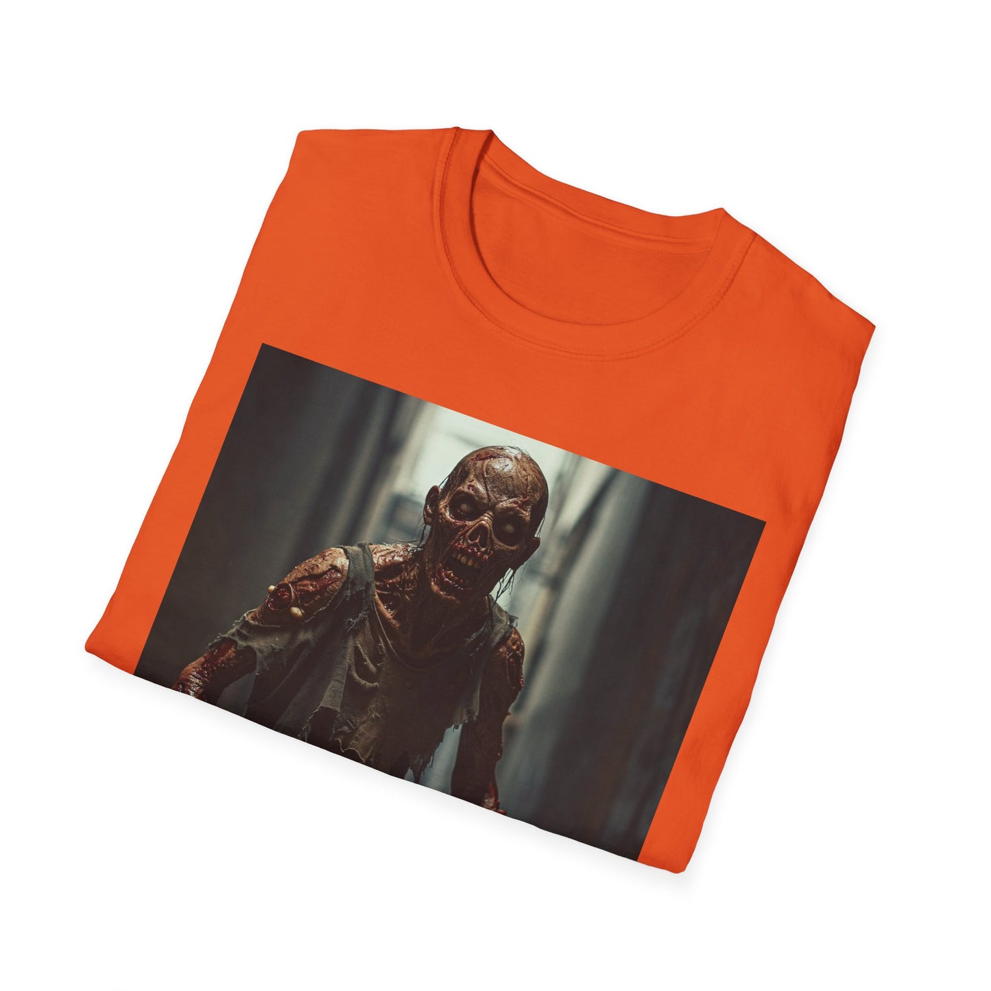 Zombie Graphic Unisex Softstyle T-Shirt - Perfect for Halloween & Horror Fans