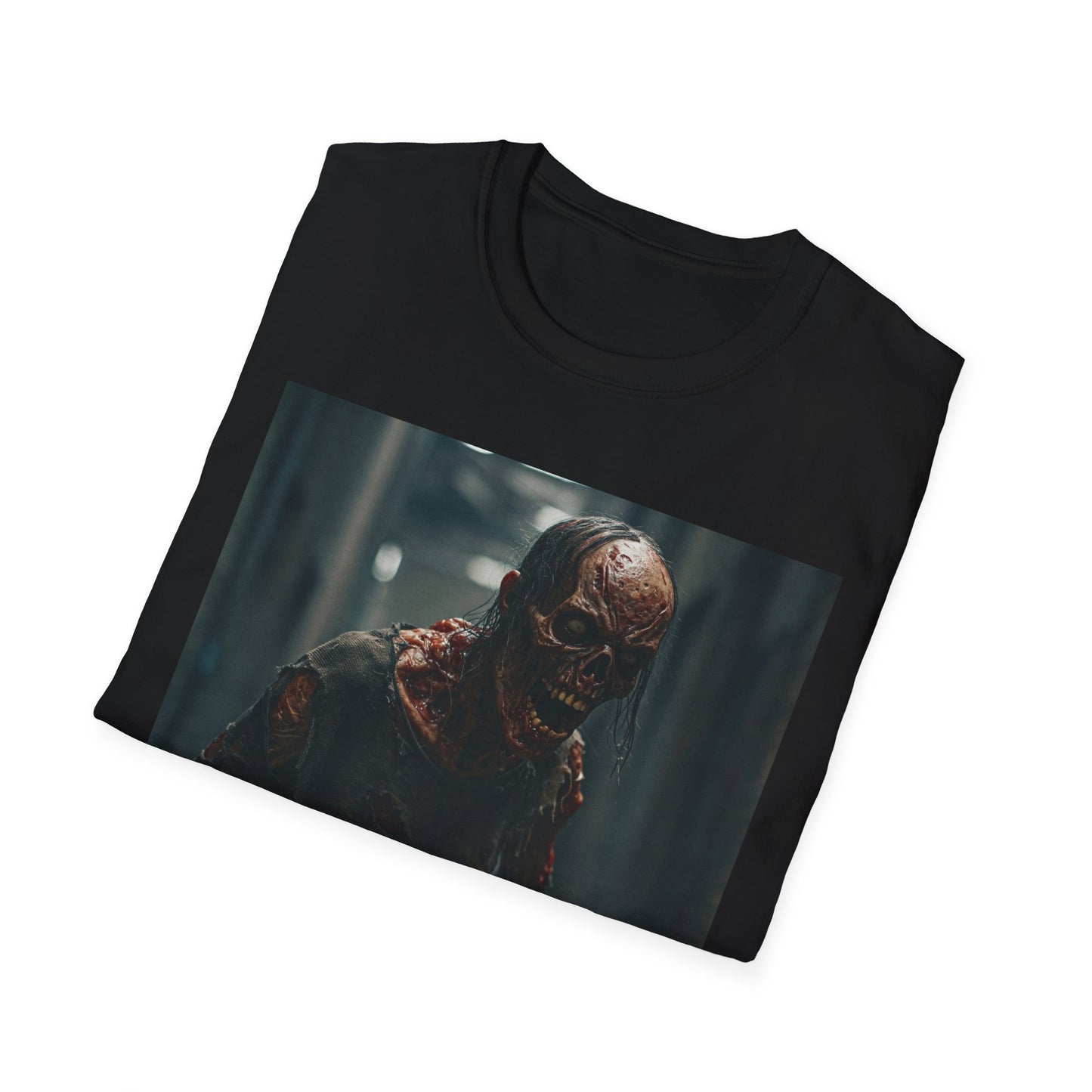 Apocalyptic Portrait Tee, bold, decaying zombie graphic