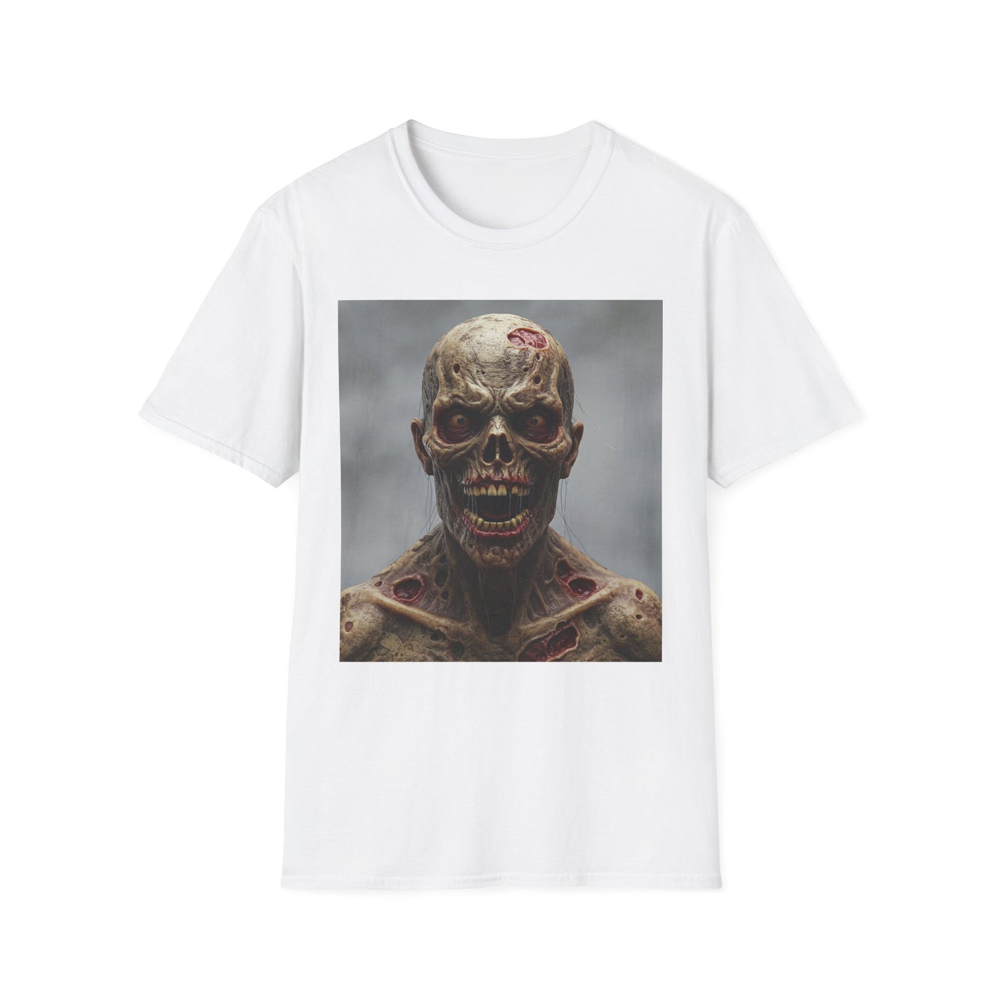 Apocalyptic Portrait Tee, bold, decaying zombie graphic