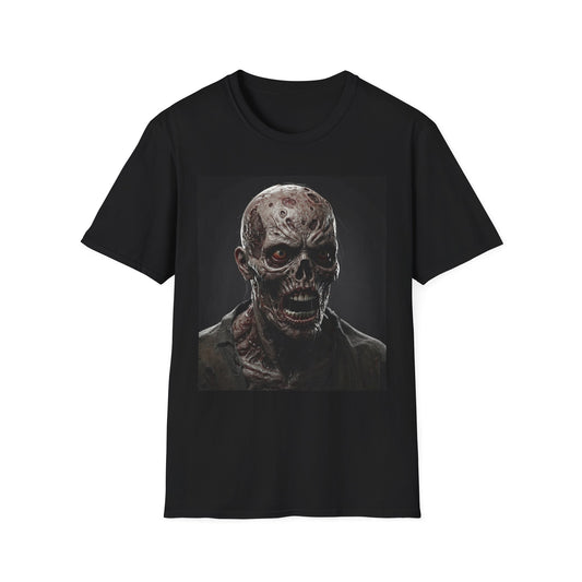 Apocalyptic Portrait Tee, bold, decaying zombie graphic