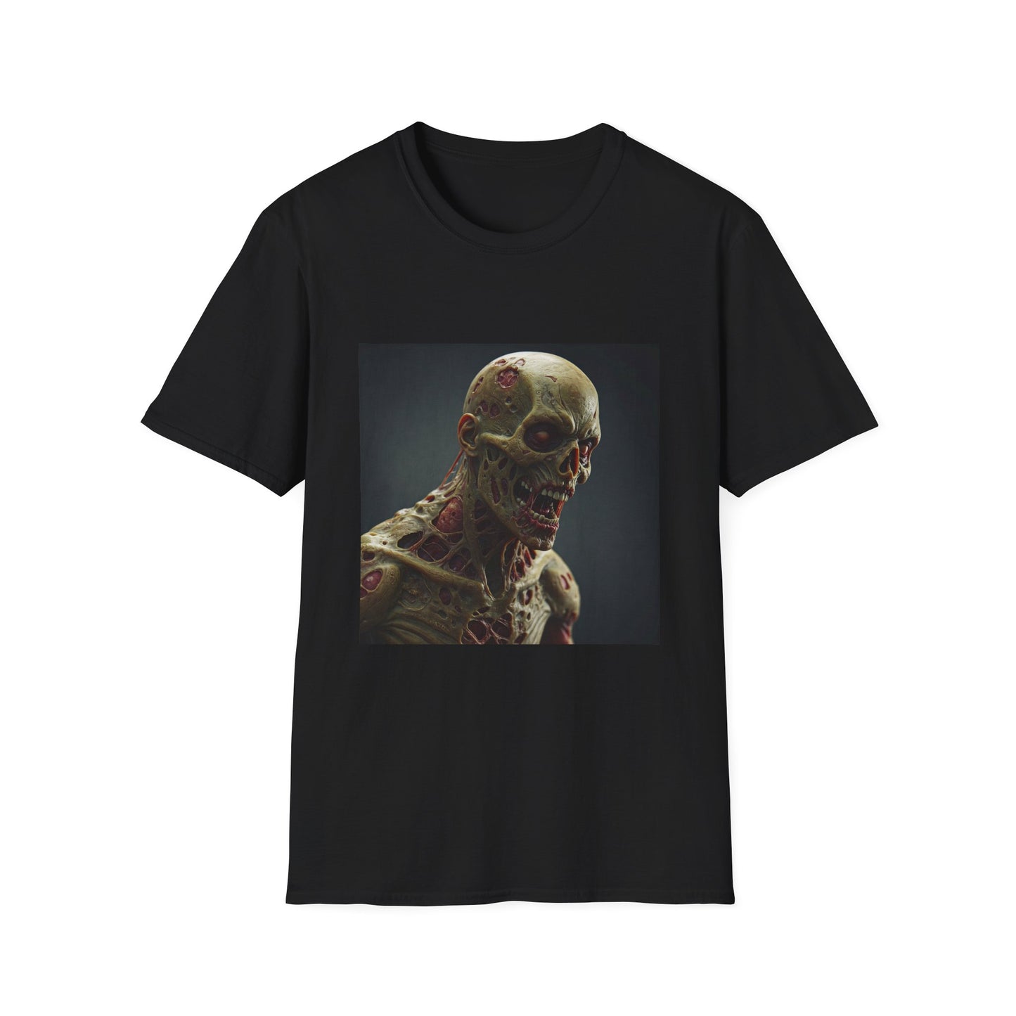 Apocalyptic Portrait Tee, bold, decaying zombie graphic