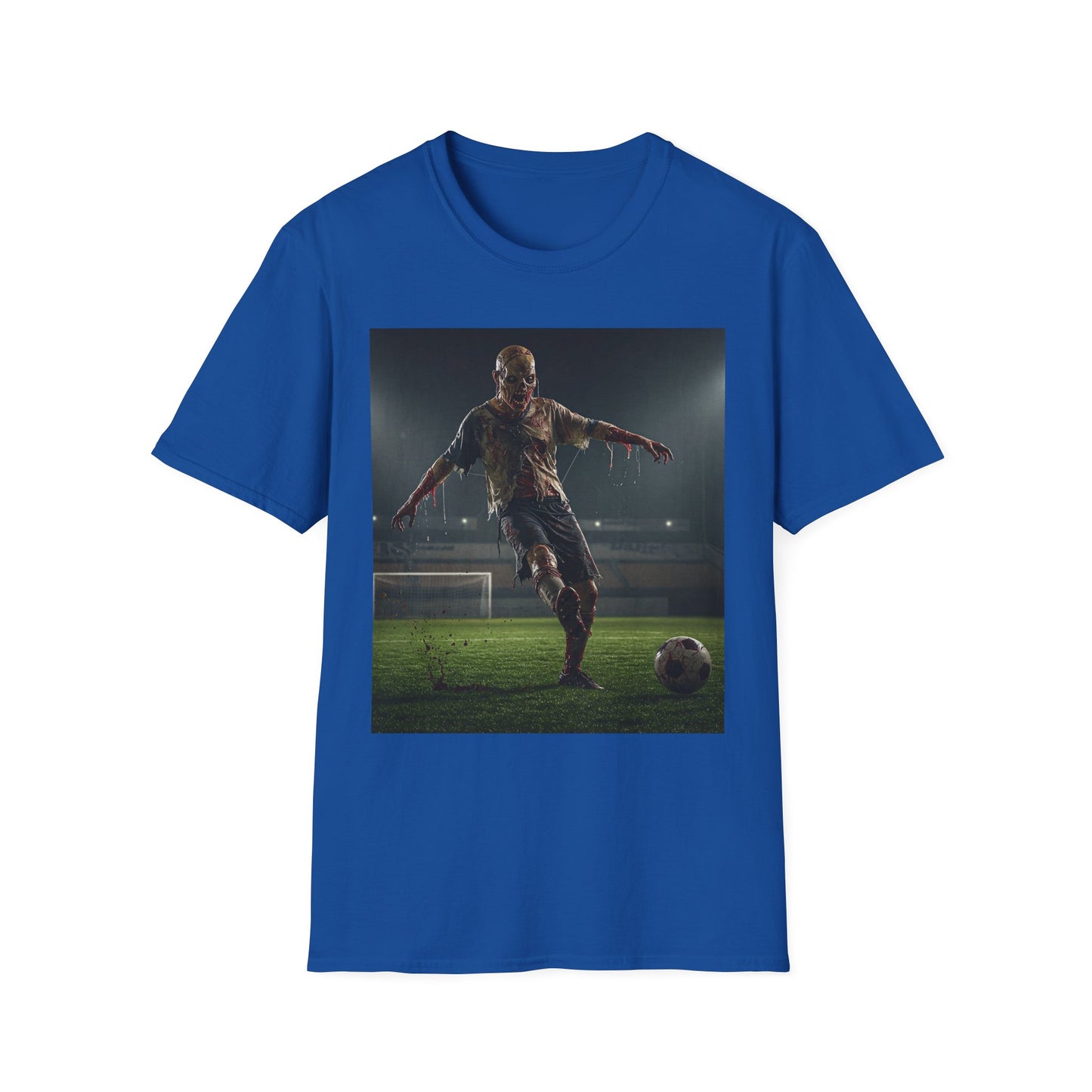 Zombie Soccer Unisex Softstyle T-Shirt - Perfect for Halloween and Sports Lovers