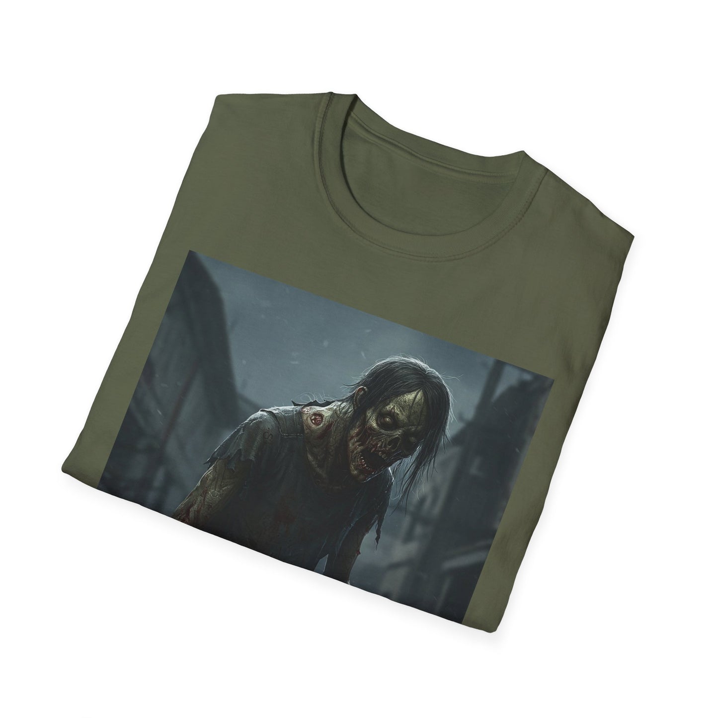 Apocalyptic Portrait Tee, bold, decaying zombie graphic