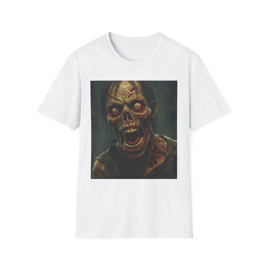 Apocalyptic Portrait Tee, bold, decaying zombie graphic