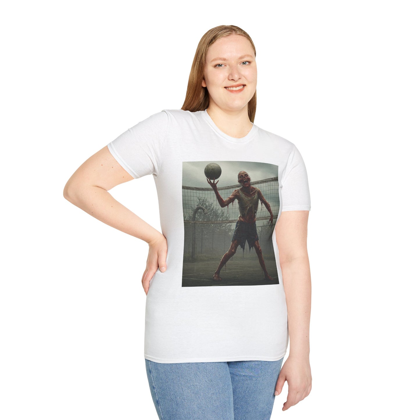 Zombie Basketball Unisex Softstyle T-Shirt | Horror Graphic Tee