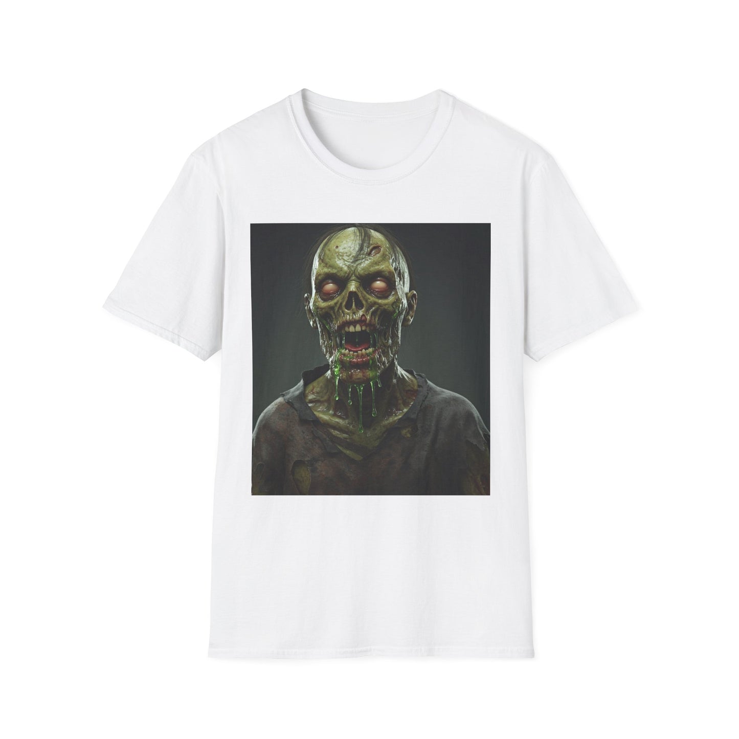 Apocalyptic Portrait Tee, bold, decaying zombie graphic