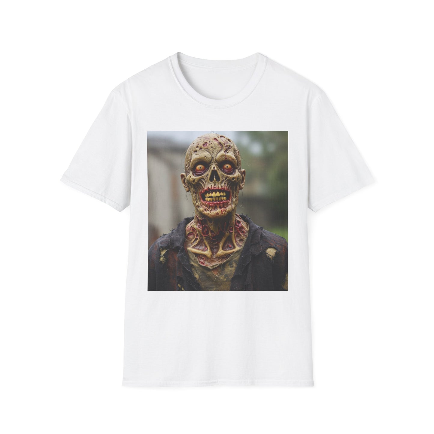 Apocalyptic Portrait Tee, bold, decaying zombie graphic