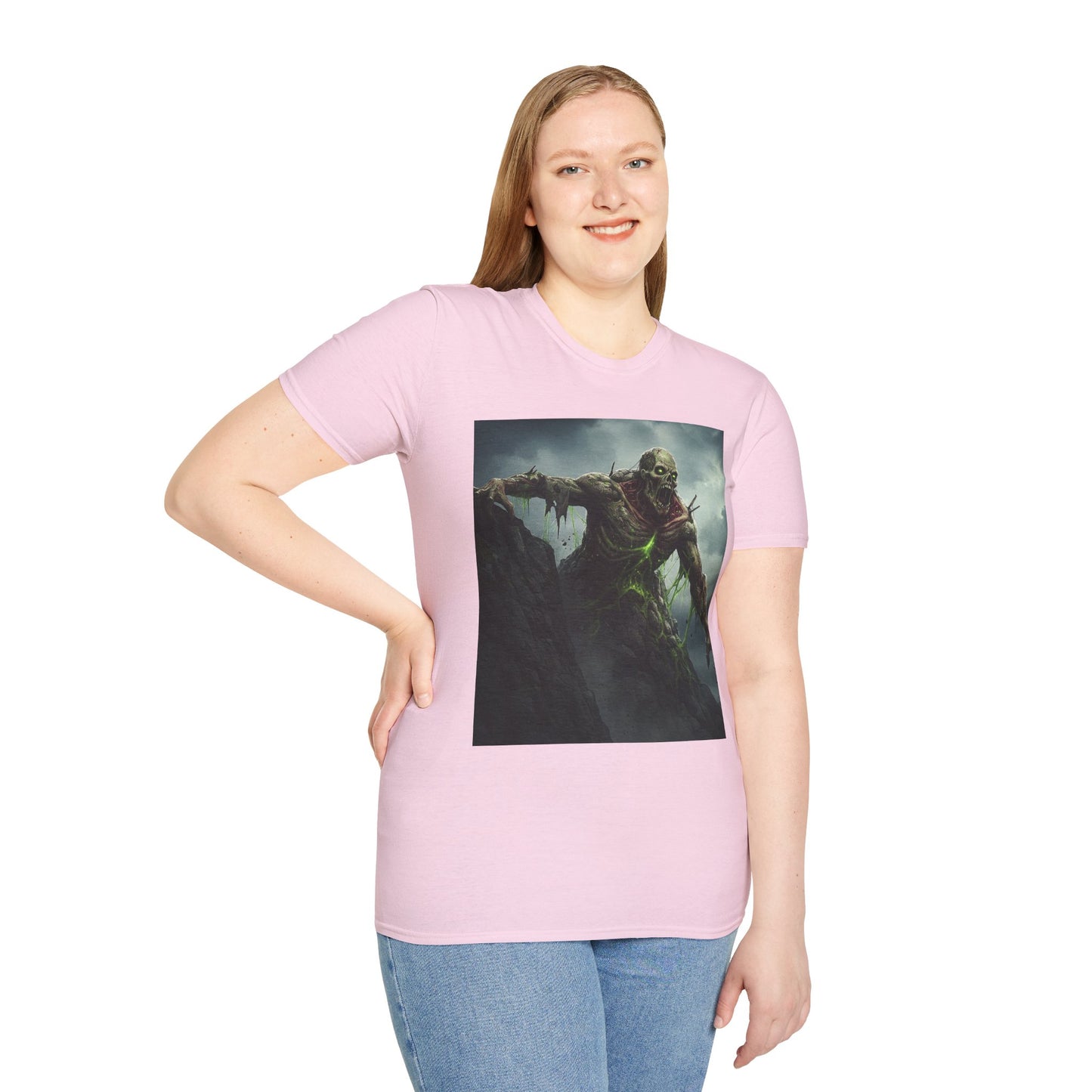 Creepy Monster Unisex Softstyle T-Shirt - Perfect for Halloween and Horror Fans