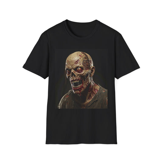 Apocalyptic Portrait Tee, bold, decaying zombie graphic