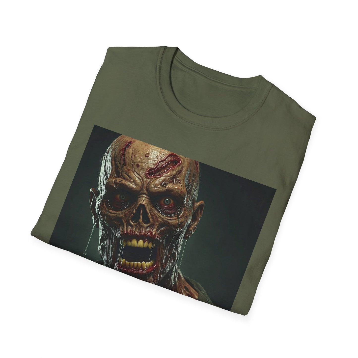 Apocalyptic Portrait Tee, bold, decaying zombie graphic