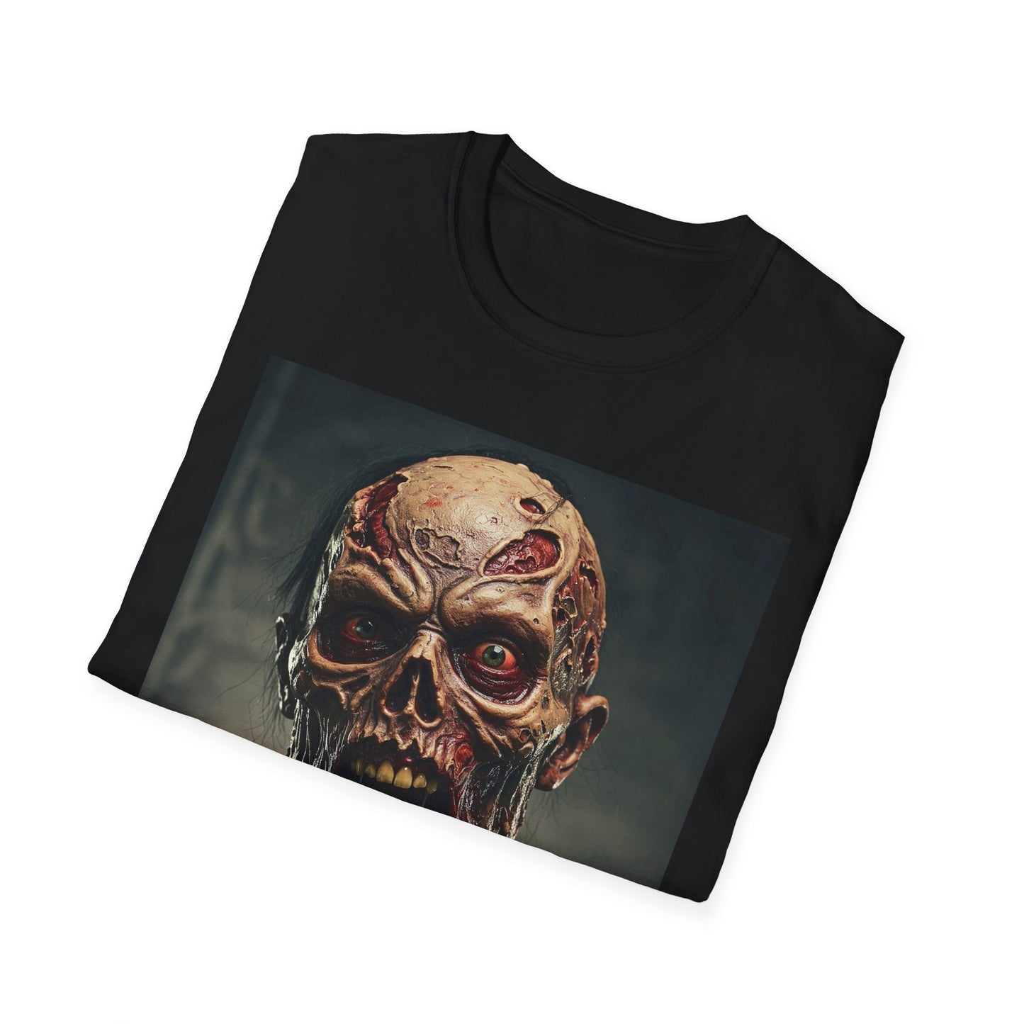 Apocalyptic Portrait Tee, bold, decaying zombie graphic