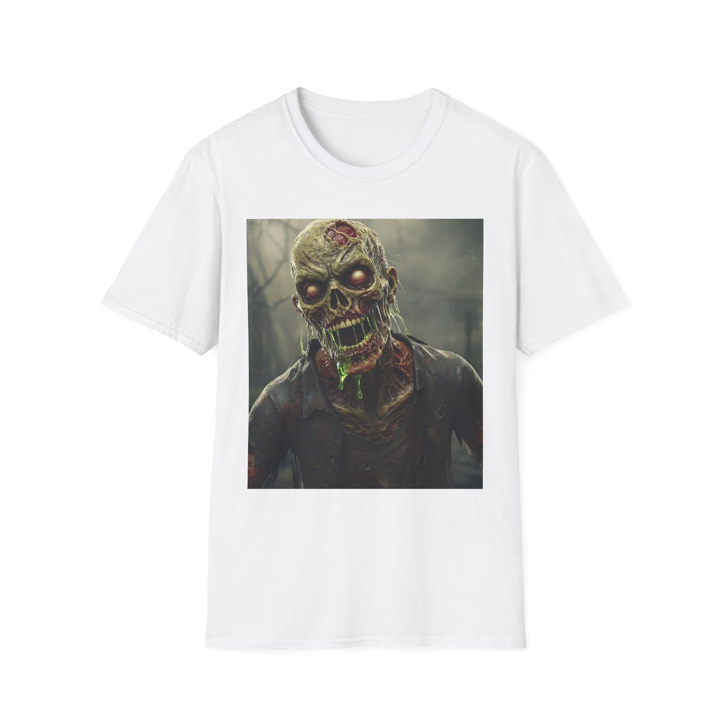 Unisex Softstyle Zombie Graphic T-Shirt - Perfect for Halloween and Horror Fans