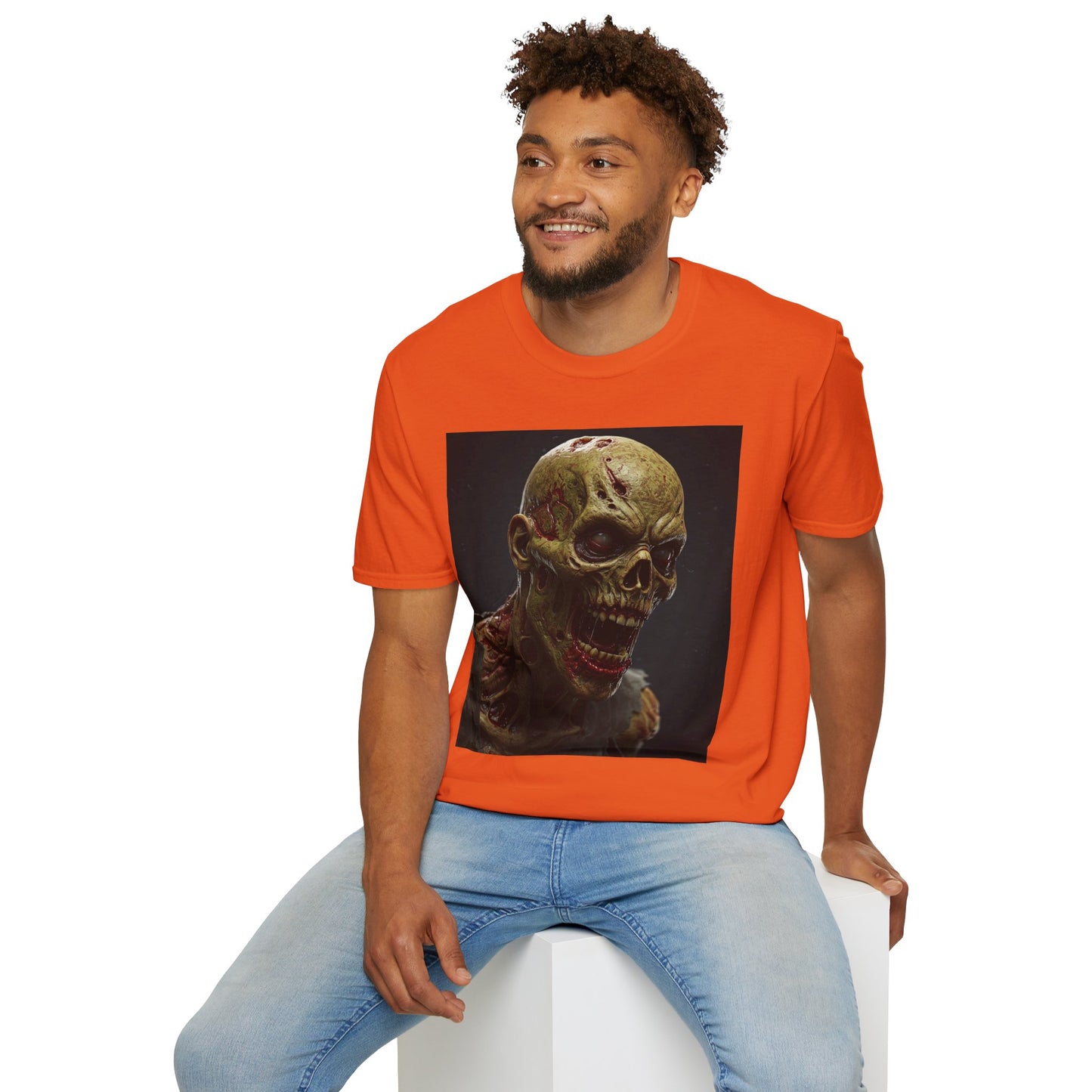 Apocalyptic Portrait Tee, bold, decaying zombie graphic