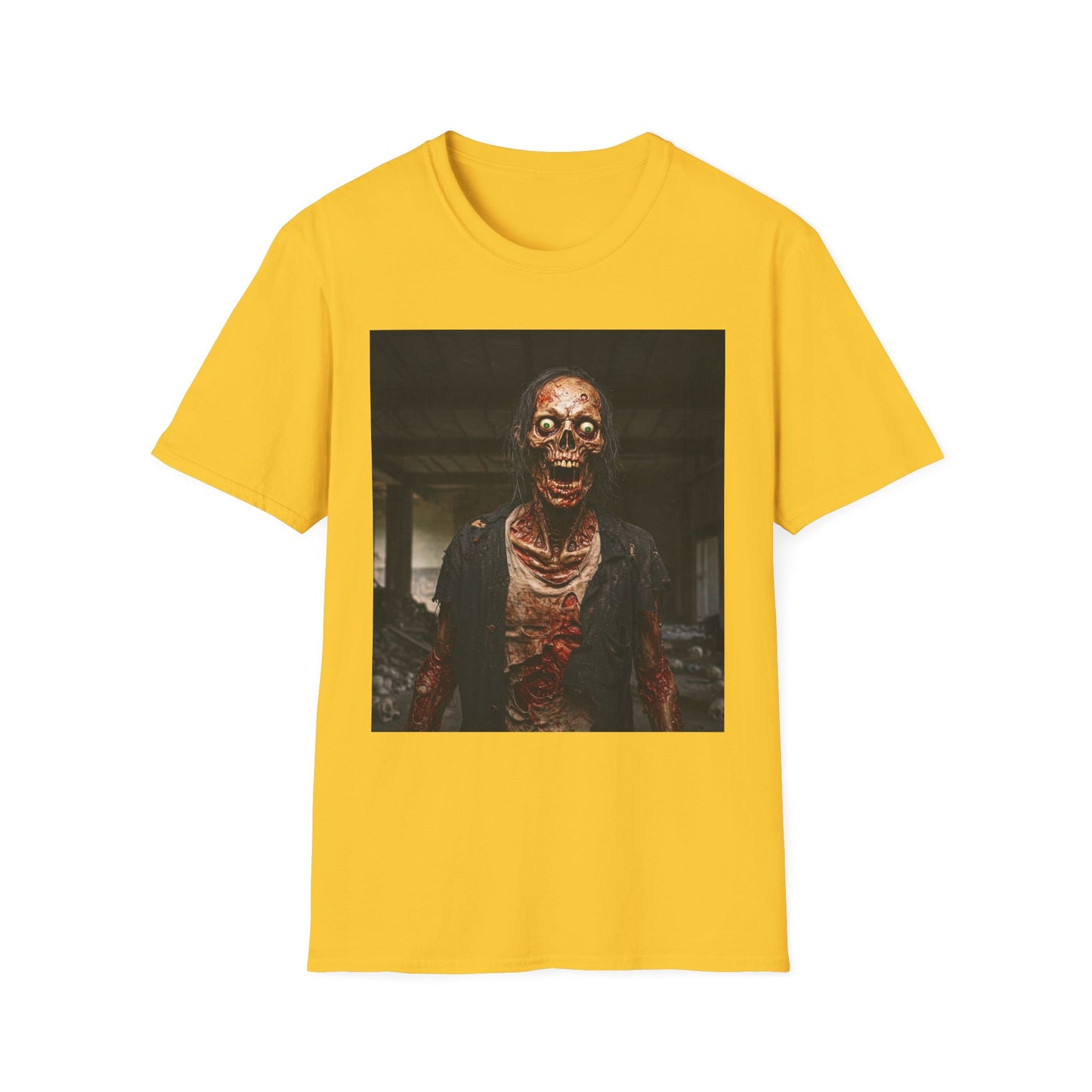 Apocalyptic Portrait Tee, bold, decaying zombie graphic