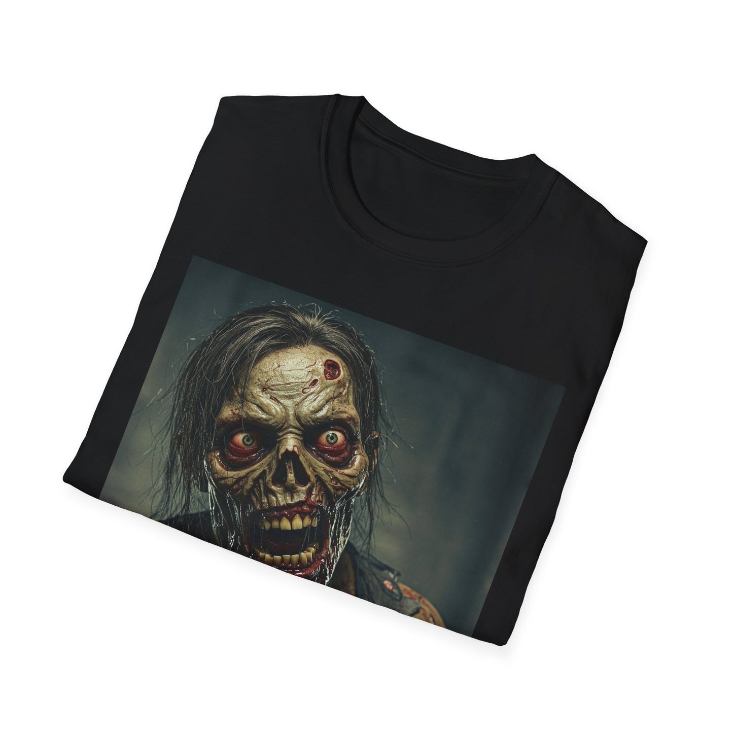 Apocalyptic Portrait Tee, bold, decaying zombie graphic