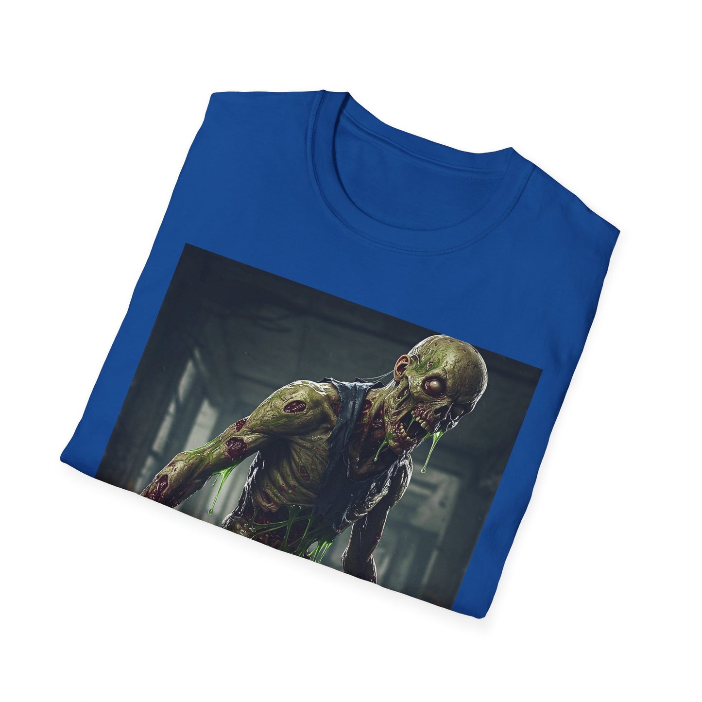 Zombie Graphic Unisex Softstyle T-Shirt - Perfect for Halloween and Horror Fans