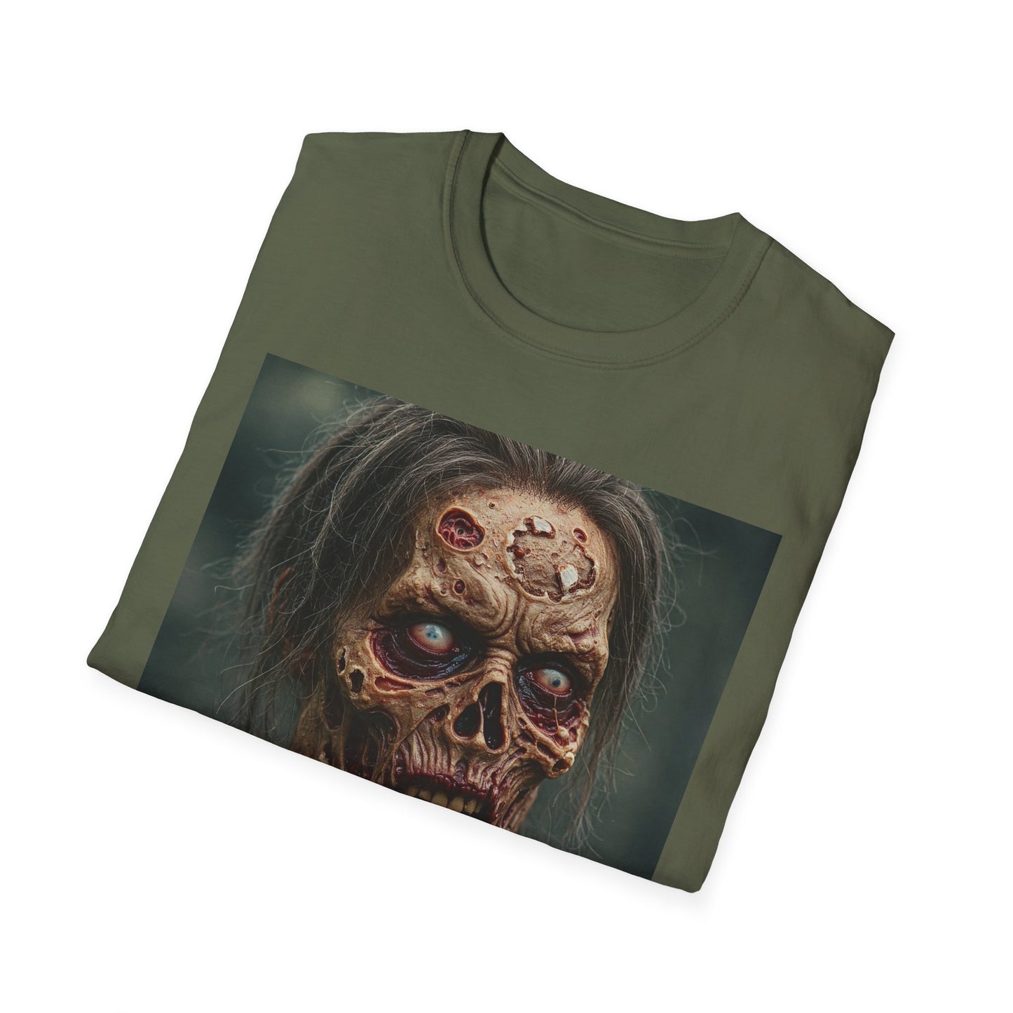 Apocalyptic Portrait Tee, bold, decaying zombie graphic