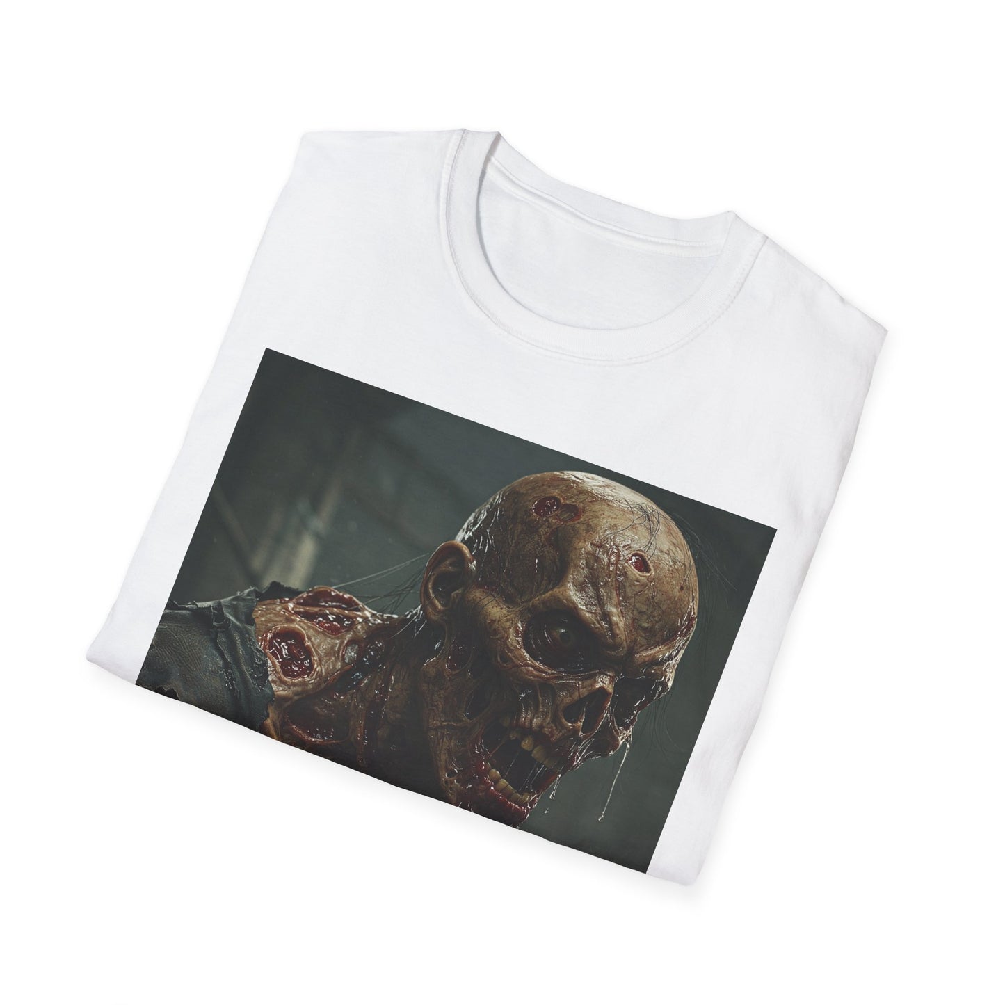 Unisex Softstyle T-Shirt with Zombie Design | Perfect for Halloween and Horror Fans