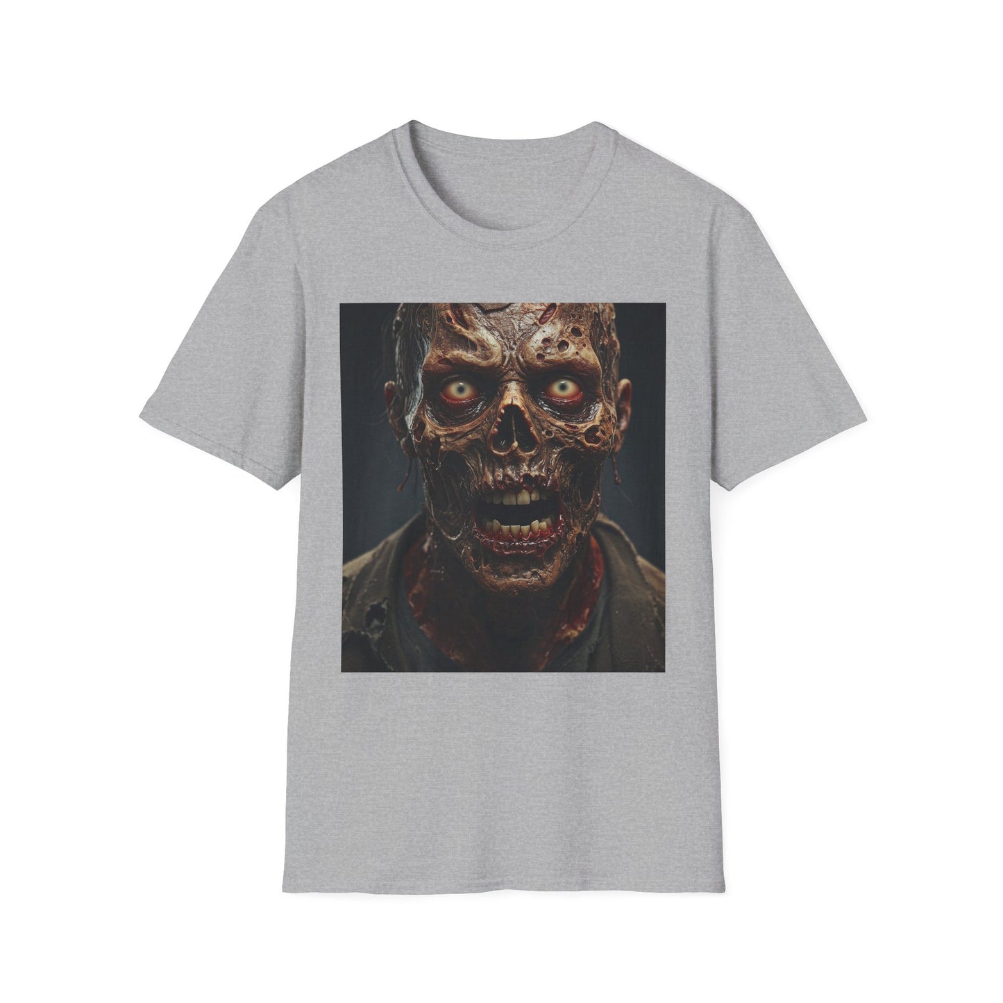 Apocalyptic Portrait Tee, bold, decaying zombie graphic