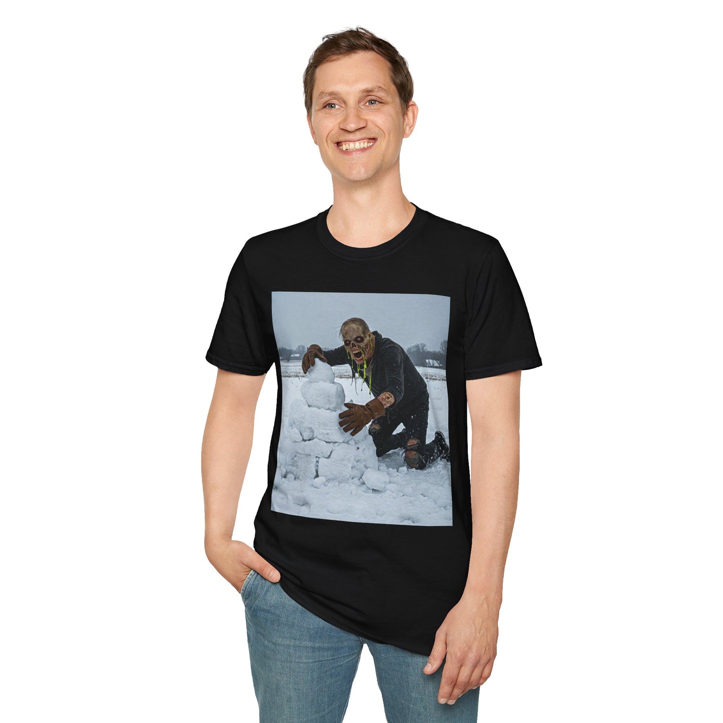 Horror Snowman Unisex T-Shirt - Fun Winter Graphic Tee