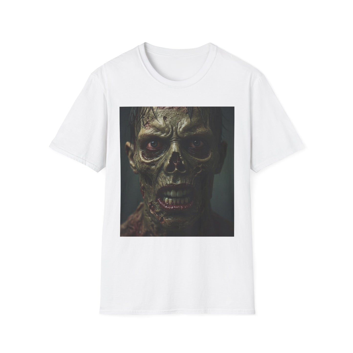 Apocalyptic Portrait Tee, bold, decaying zombie graphic