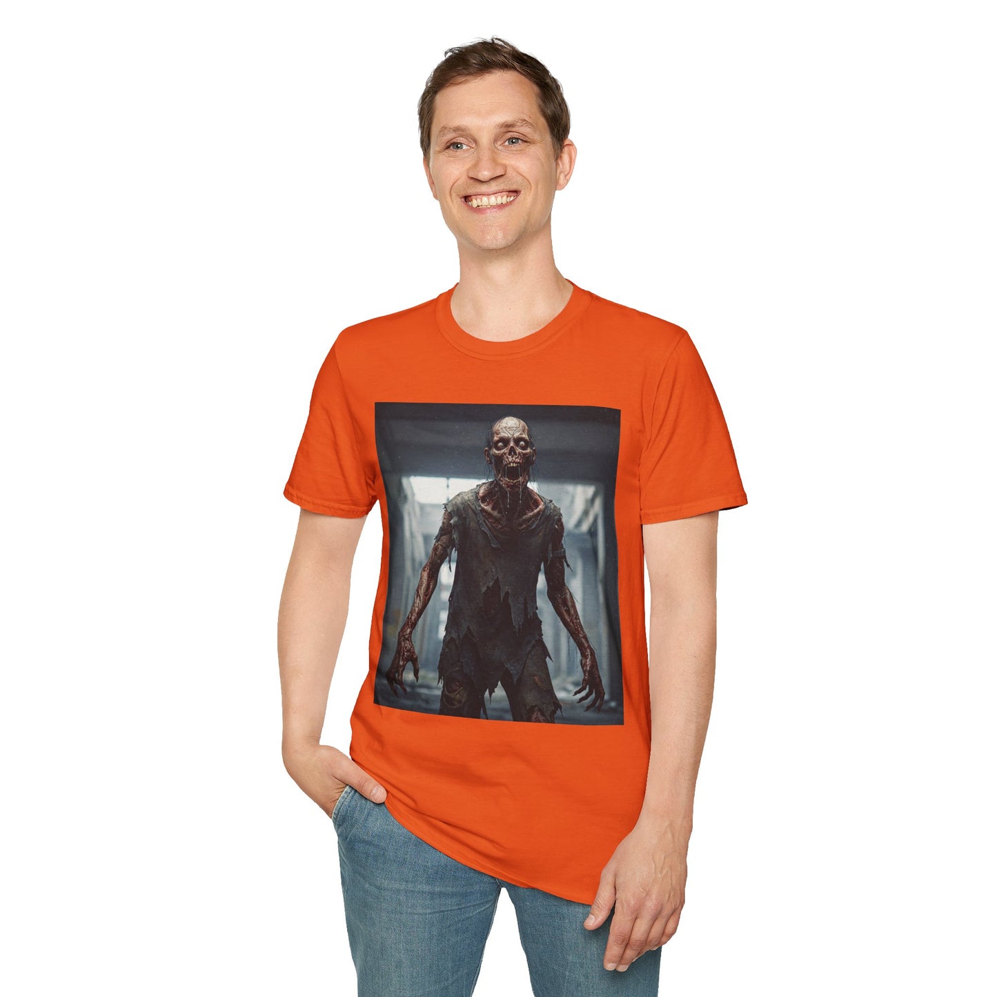 Apocalyptic Portrait Tee, bold, decaying zombie graphic