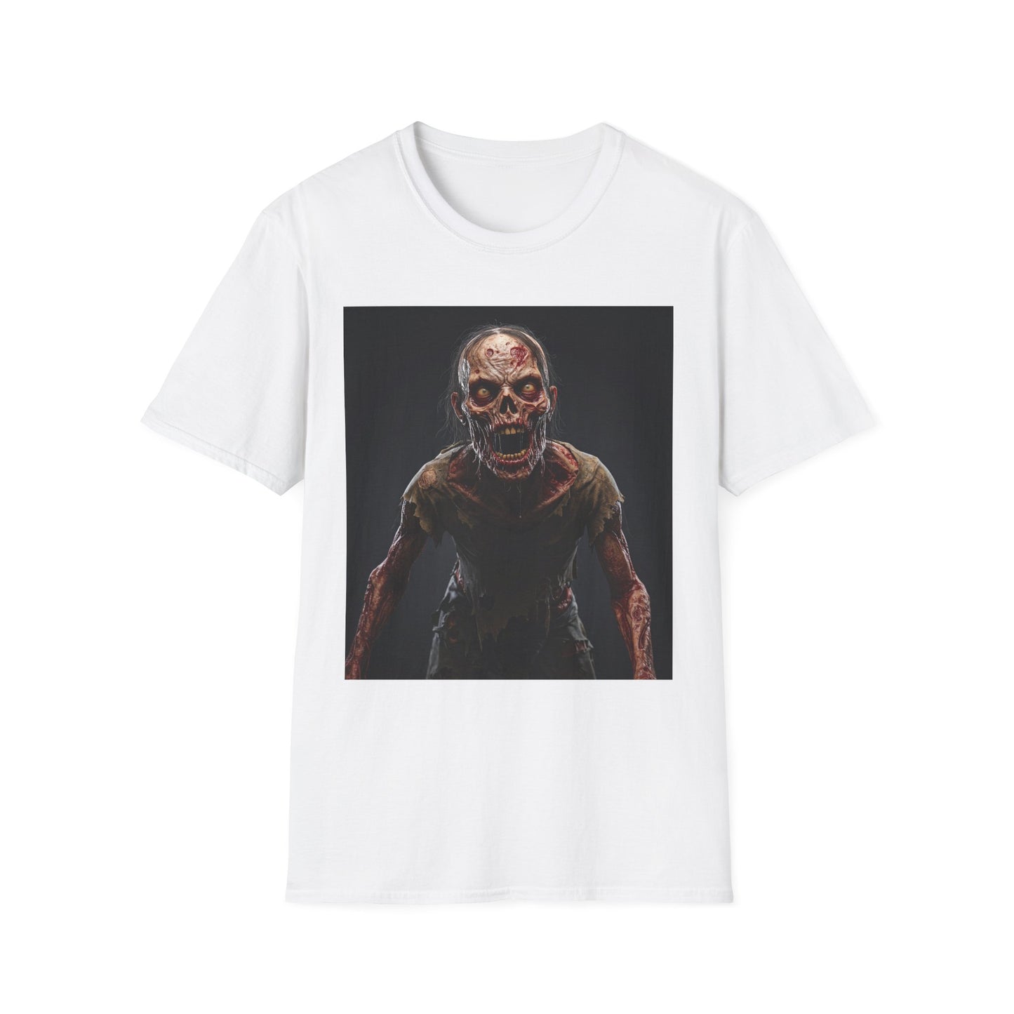 Apocalyptic Portrait Tee, bold, decaying zombie graphic