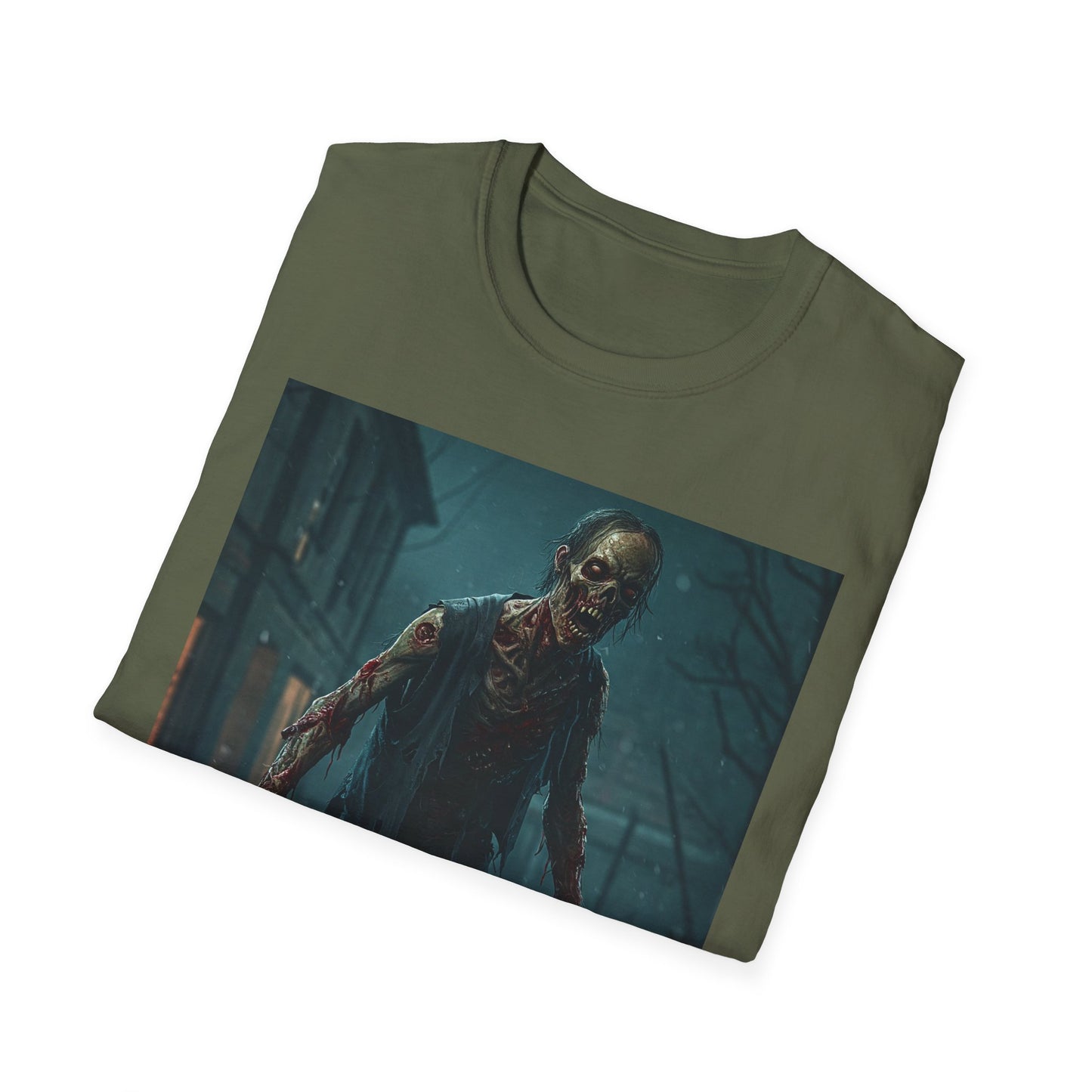 Apocalyptic Portrait Tee, bold, decaying zombie graphic