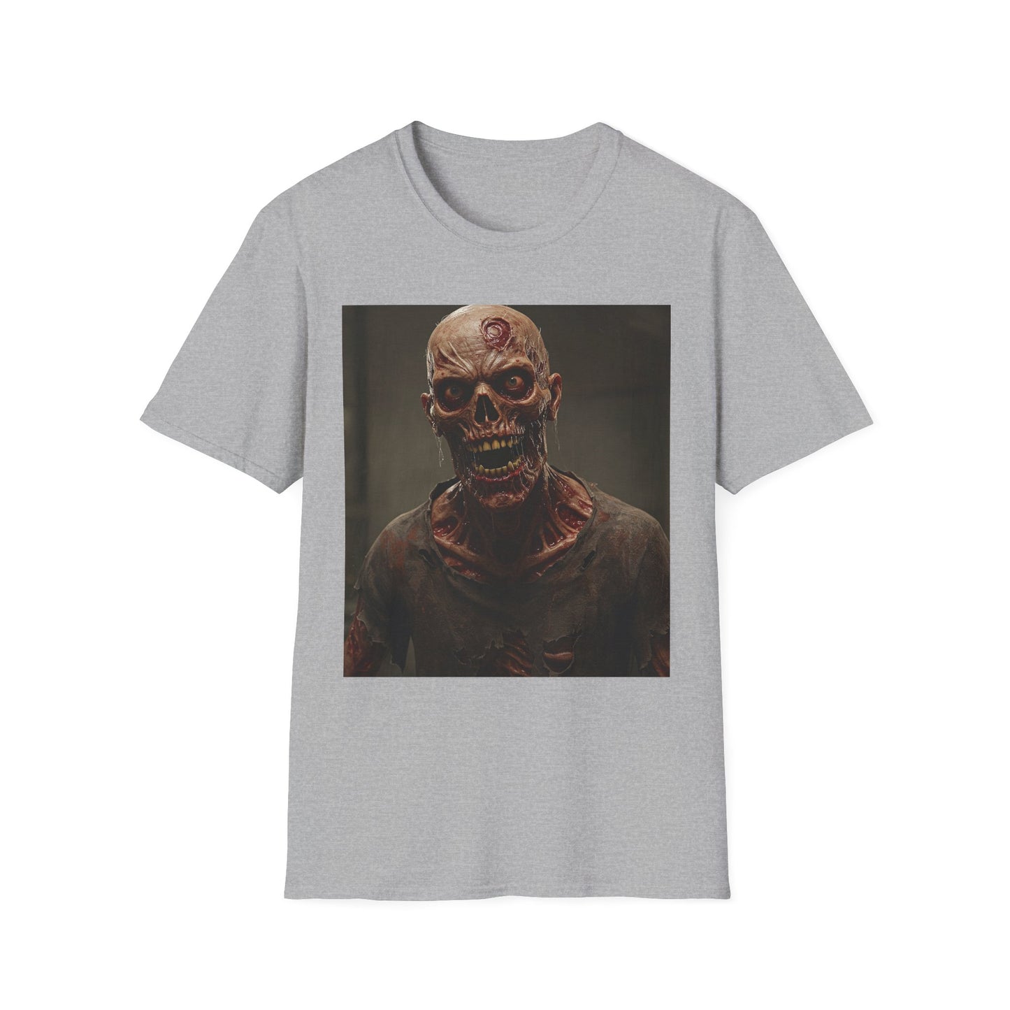 Apocalyptic Portrait Tee, bold, decaying zombie graphic