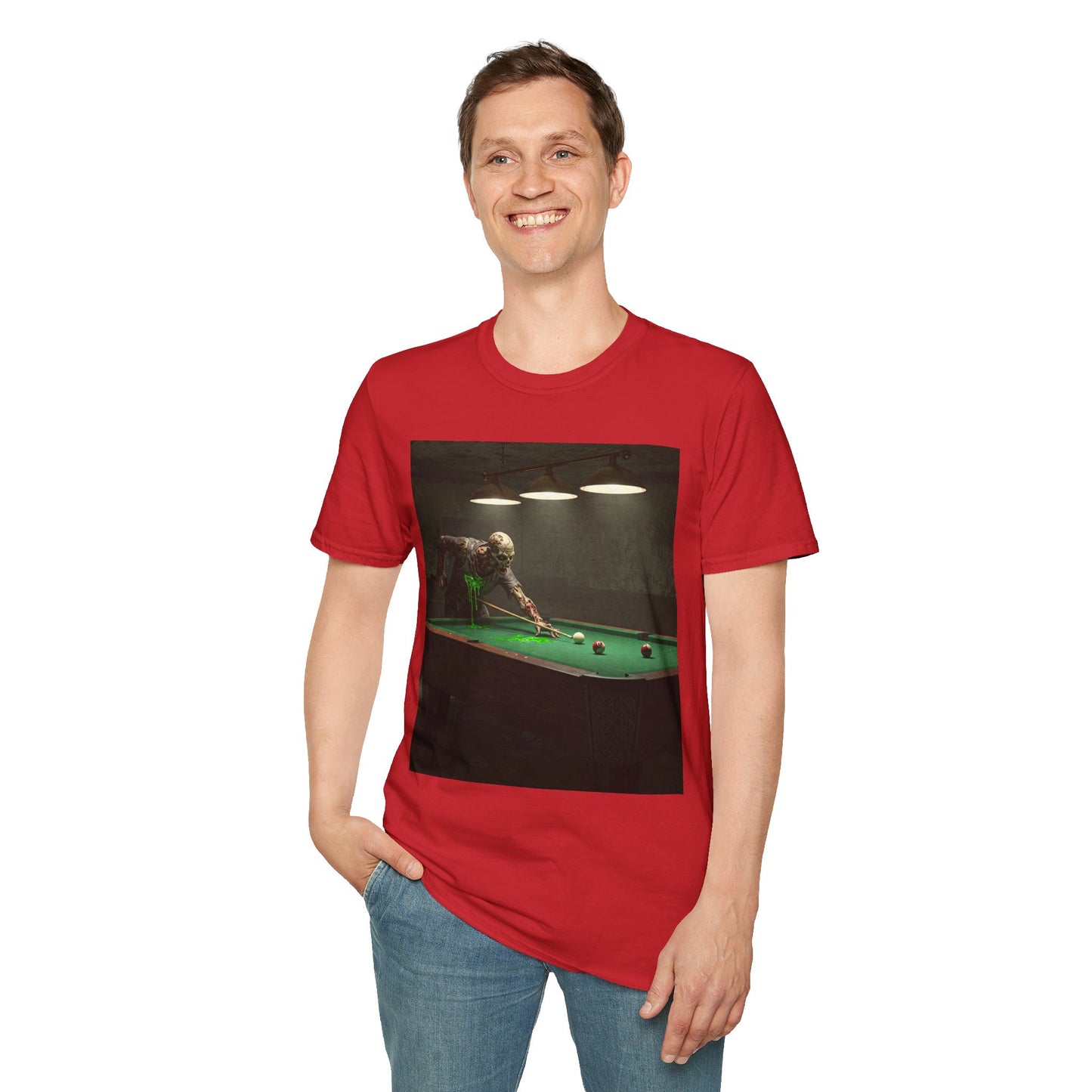 Vintage Billiards Unisex Softstyle T-Shirt - Pool Table Design