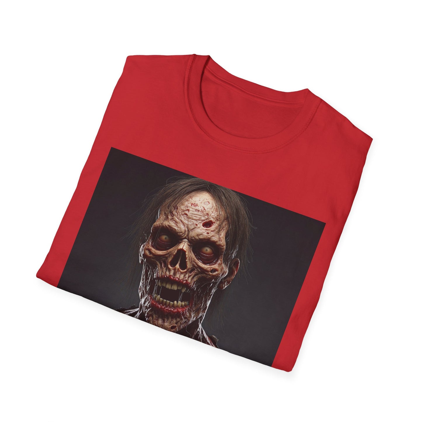 Terrifying Zombie Apocalyptic Portrait Tee, bold, decaying zombie graphic