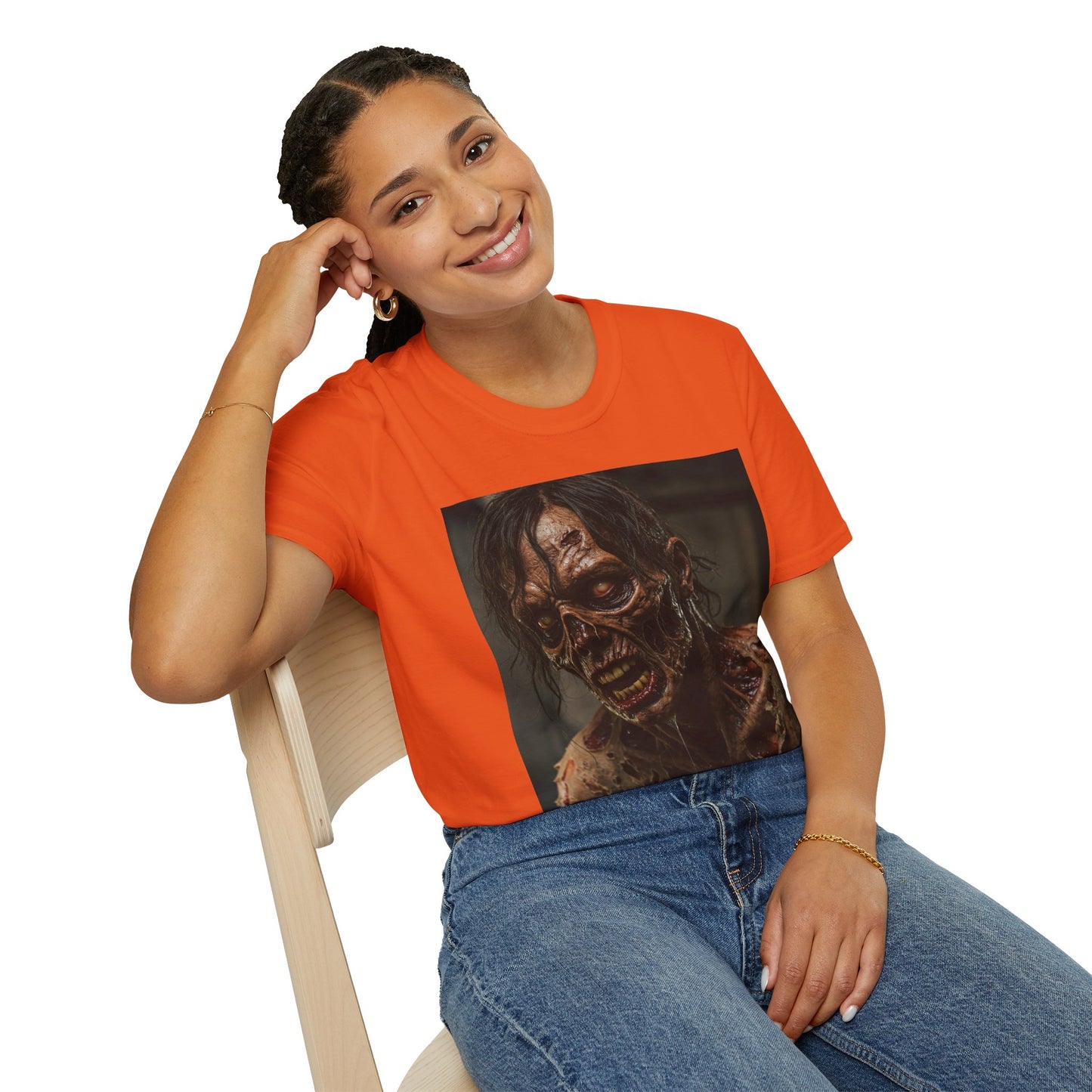 Apocalyptic Portrait Tee, bold, decaying zombie graphic