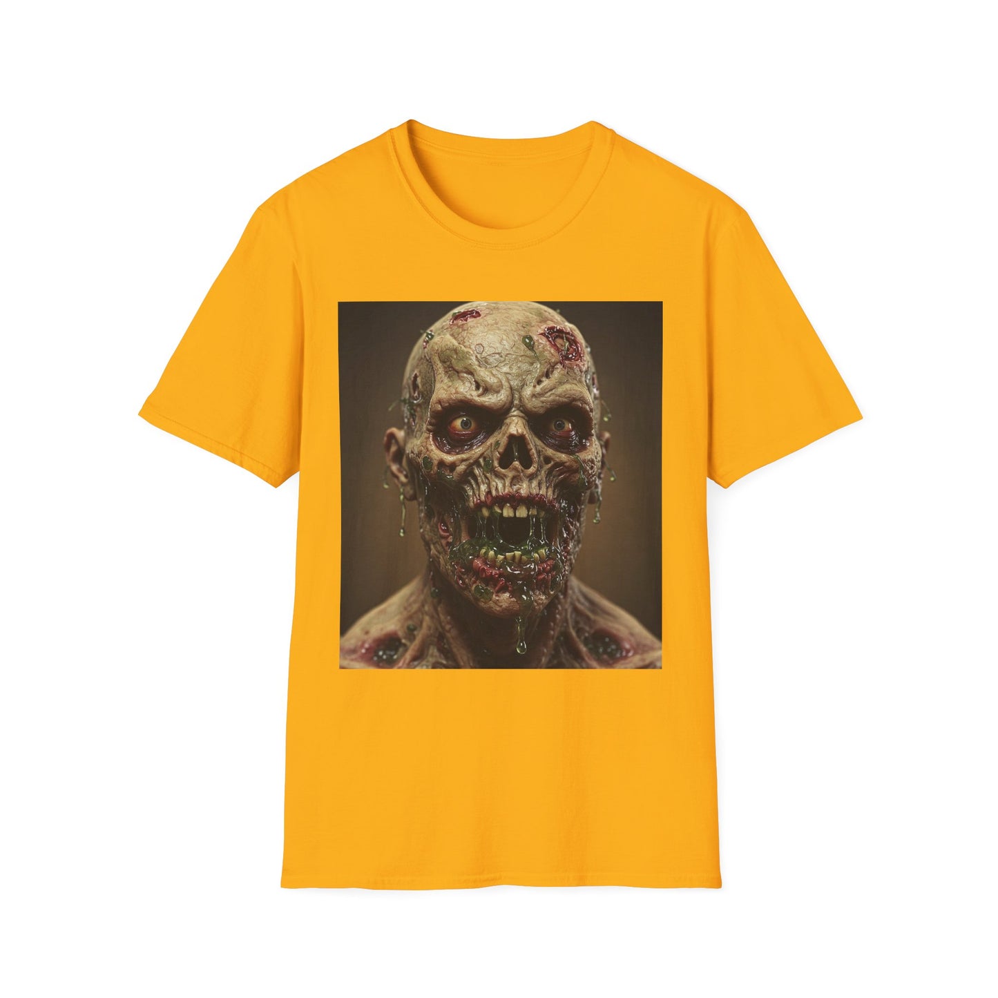 Apocalyptic Portrait Tee, bold, decaying zombie graphic