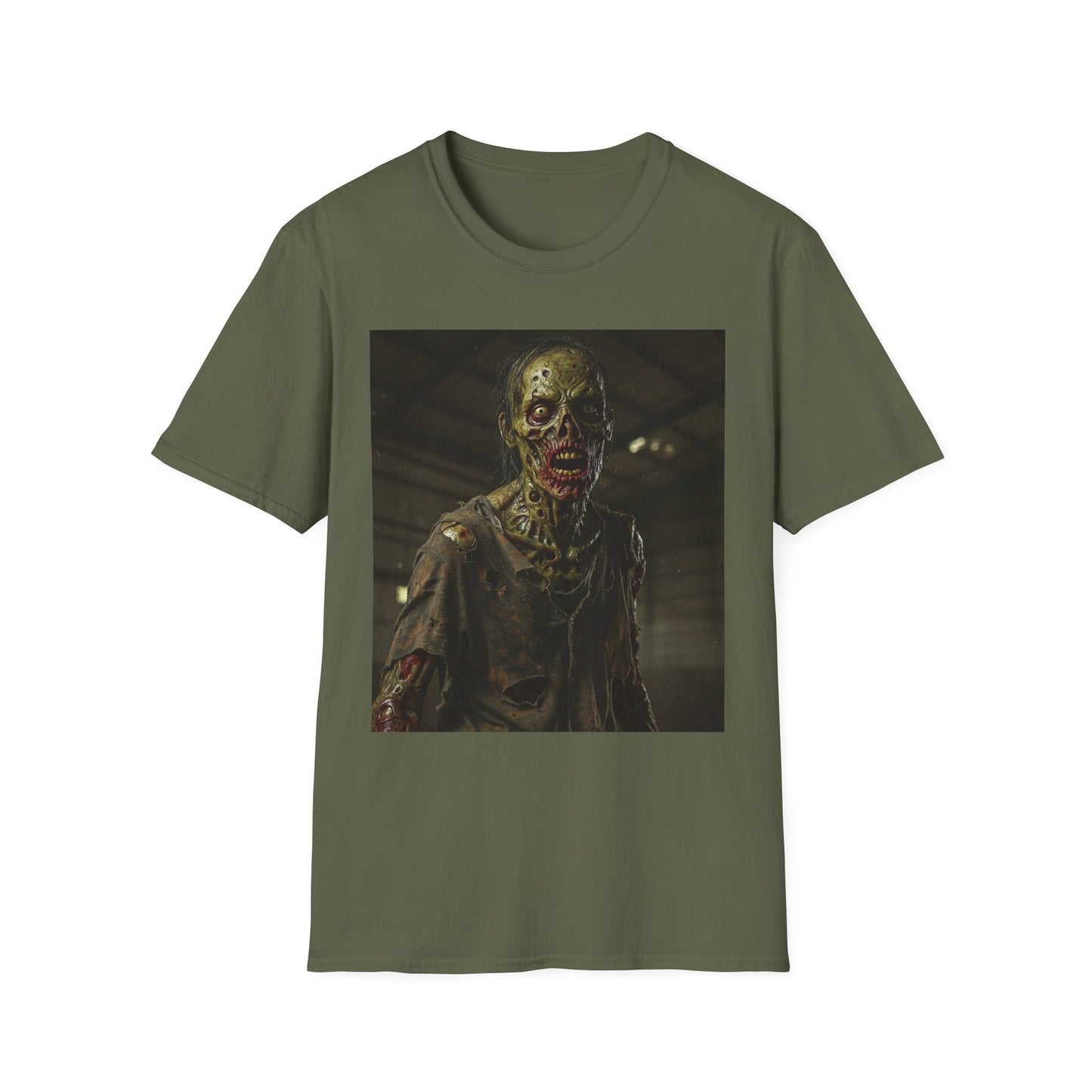 Apocalyptic Portrait Tee, bold, decaying zombie graphic