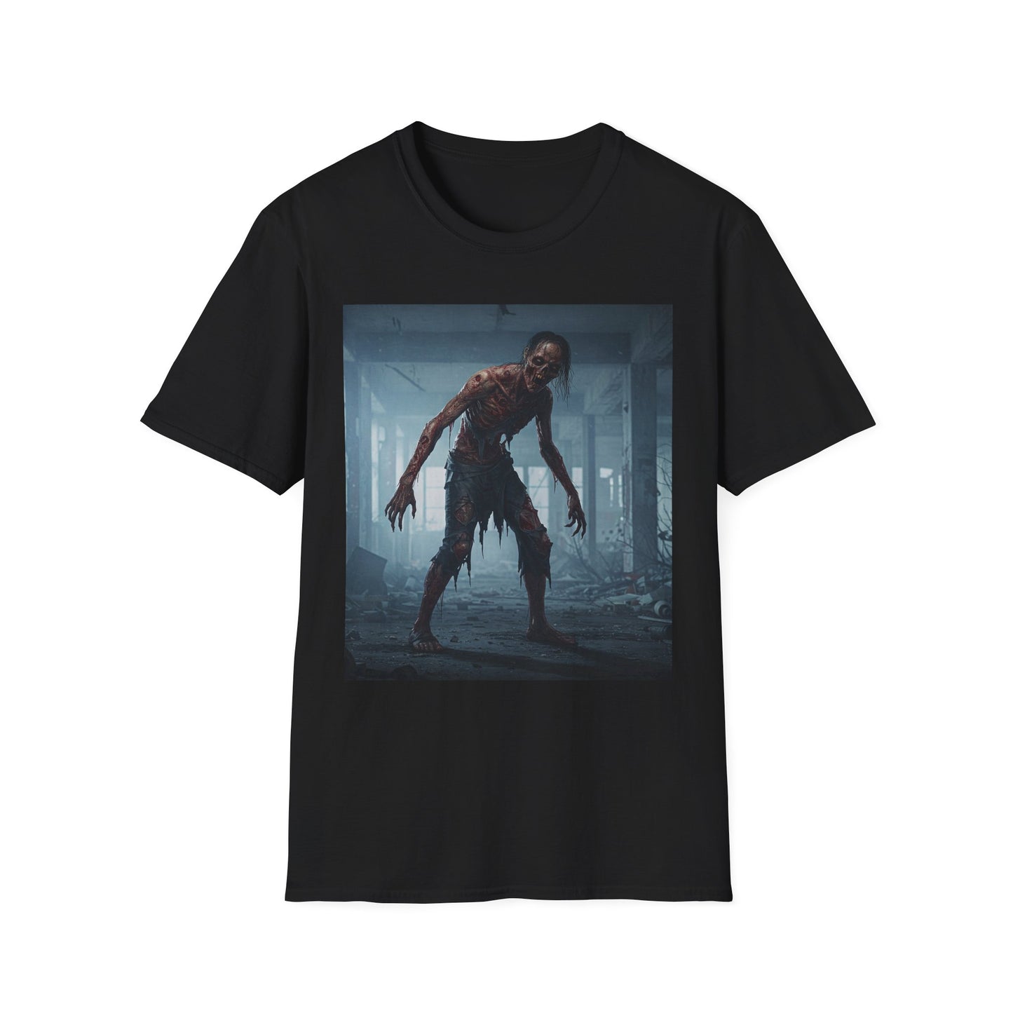 Apocalyptic Portrait Tee, bold, decaying zombie graphic