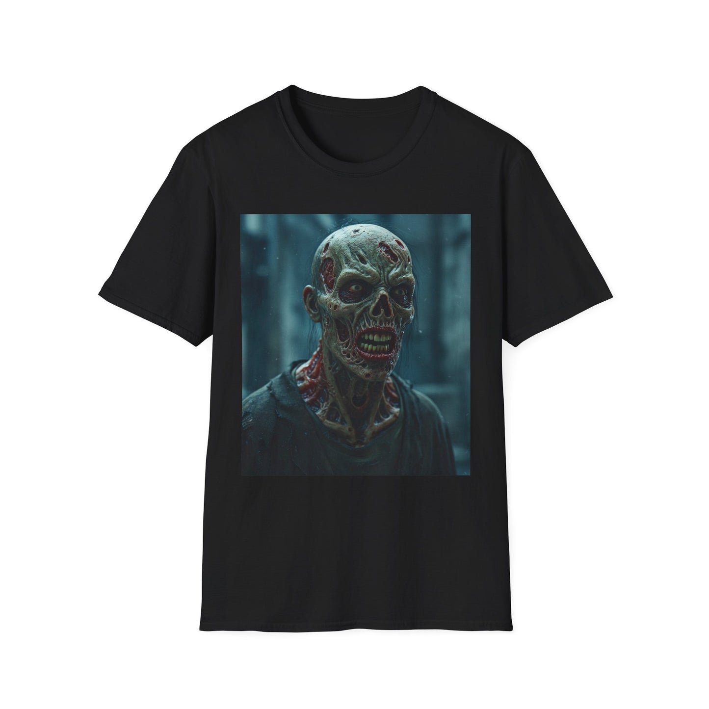 Apocalyptic Portrait Tee, bold, decaying zombie graphic