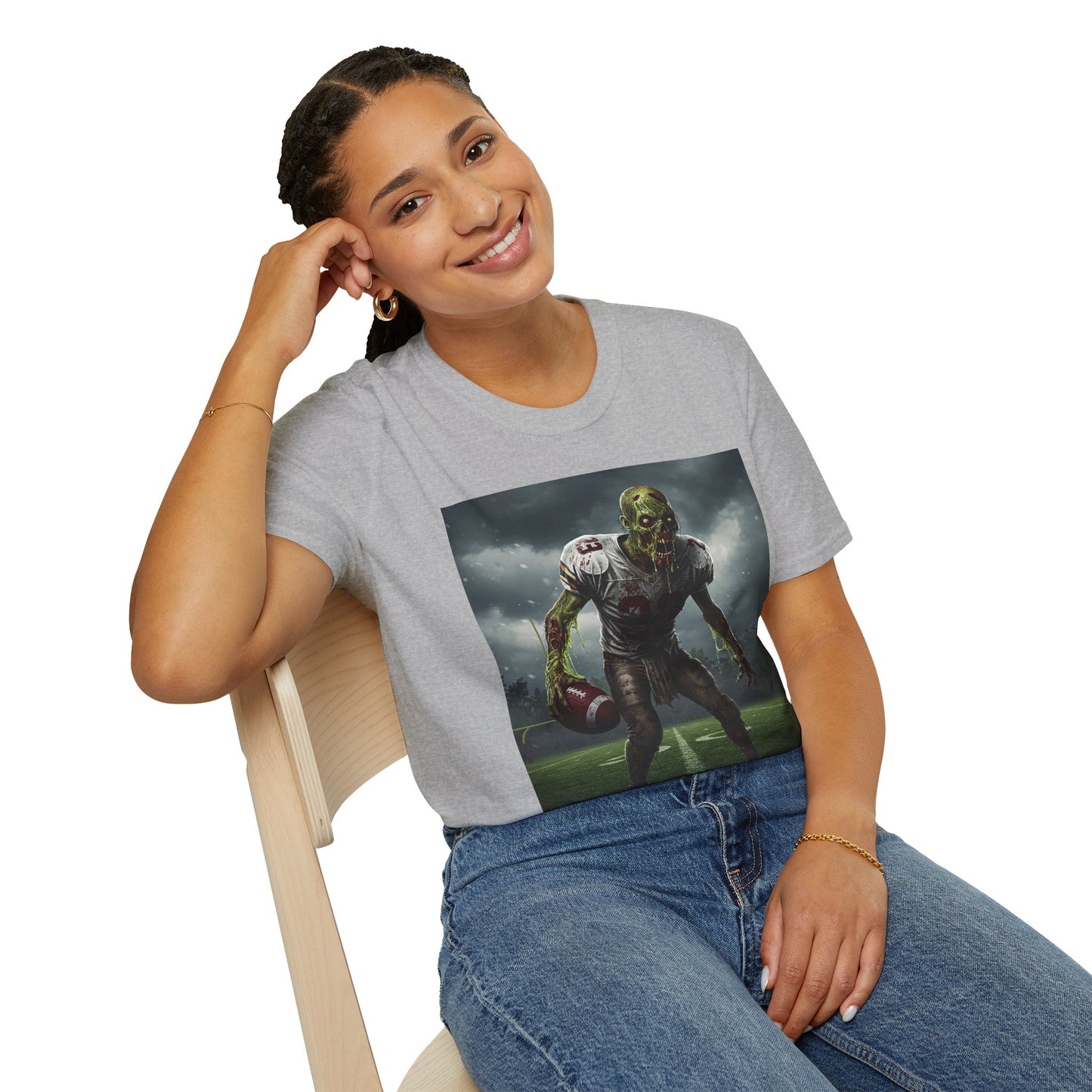 Zombie Football Graphic T-Shirt for Horror Fans