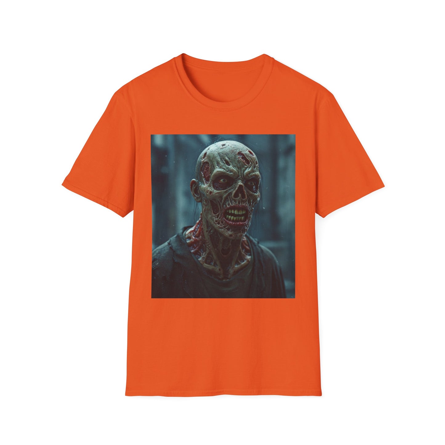 Apocalyptic Portrait Tee, bold, decaying zombie graphic