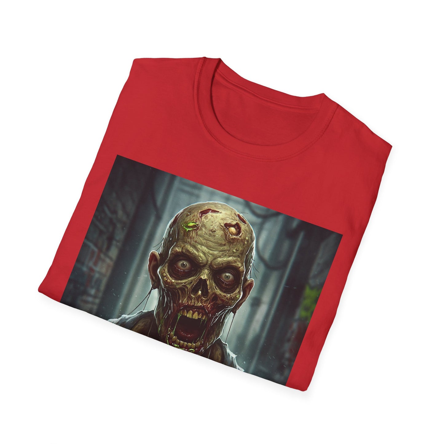 Apocalyptic Portrait Tee, bold, decaying zombie graphic