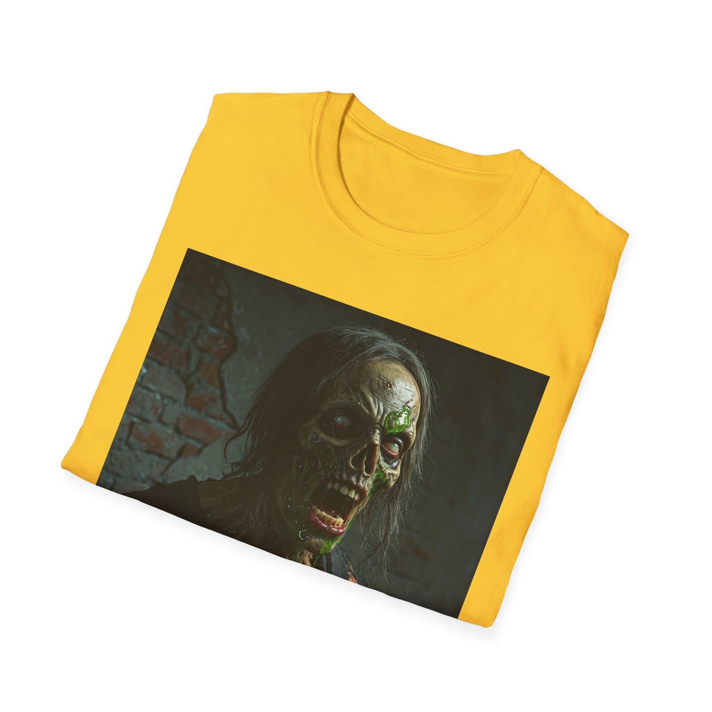 Apocalyptic Portrait Tee, bold, decaying zombie graphic