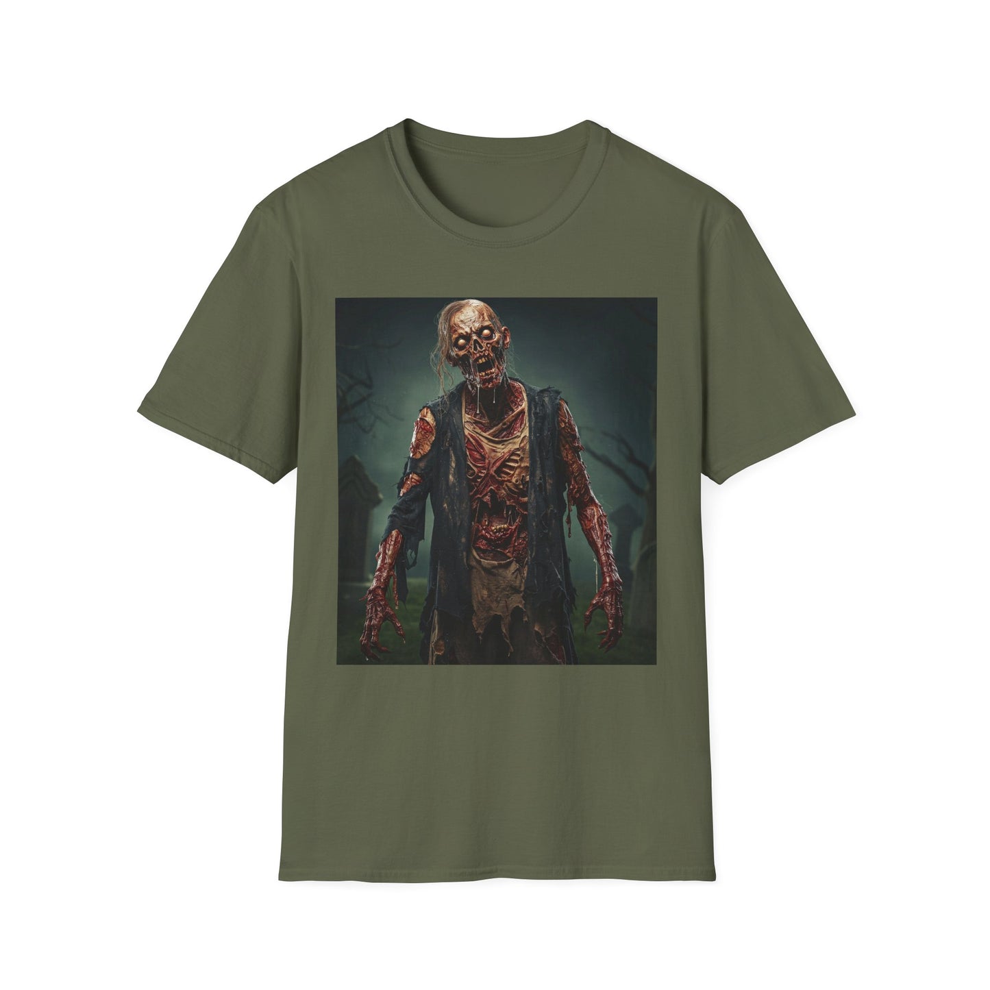 Apocalyptic Portrait Tee, bold, decaying zombie graphic