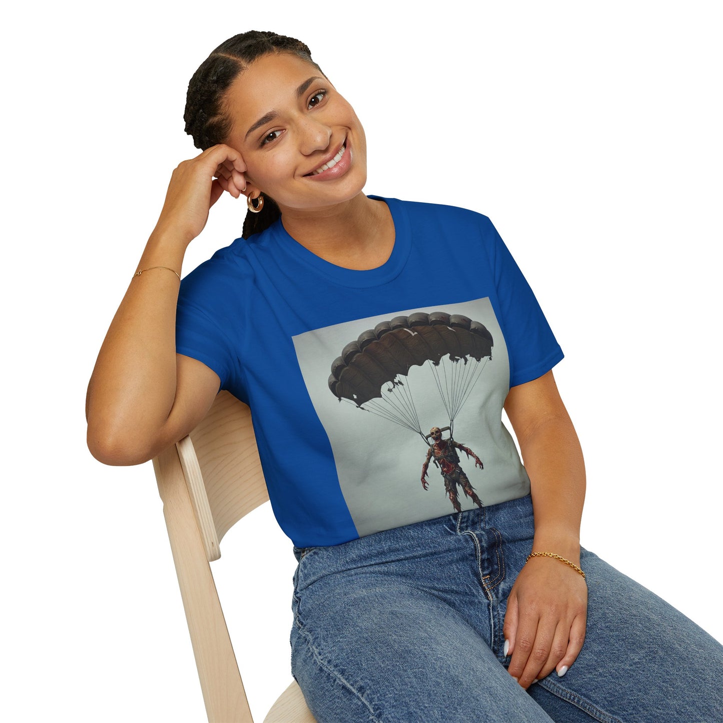 Adventure Awaits Parachuting Hero Unisex Softstyle T-Shirt