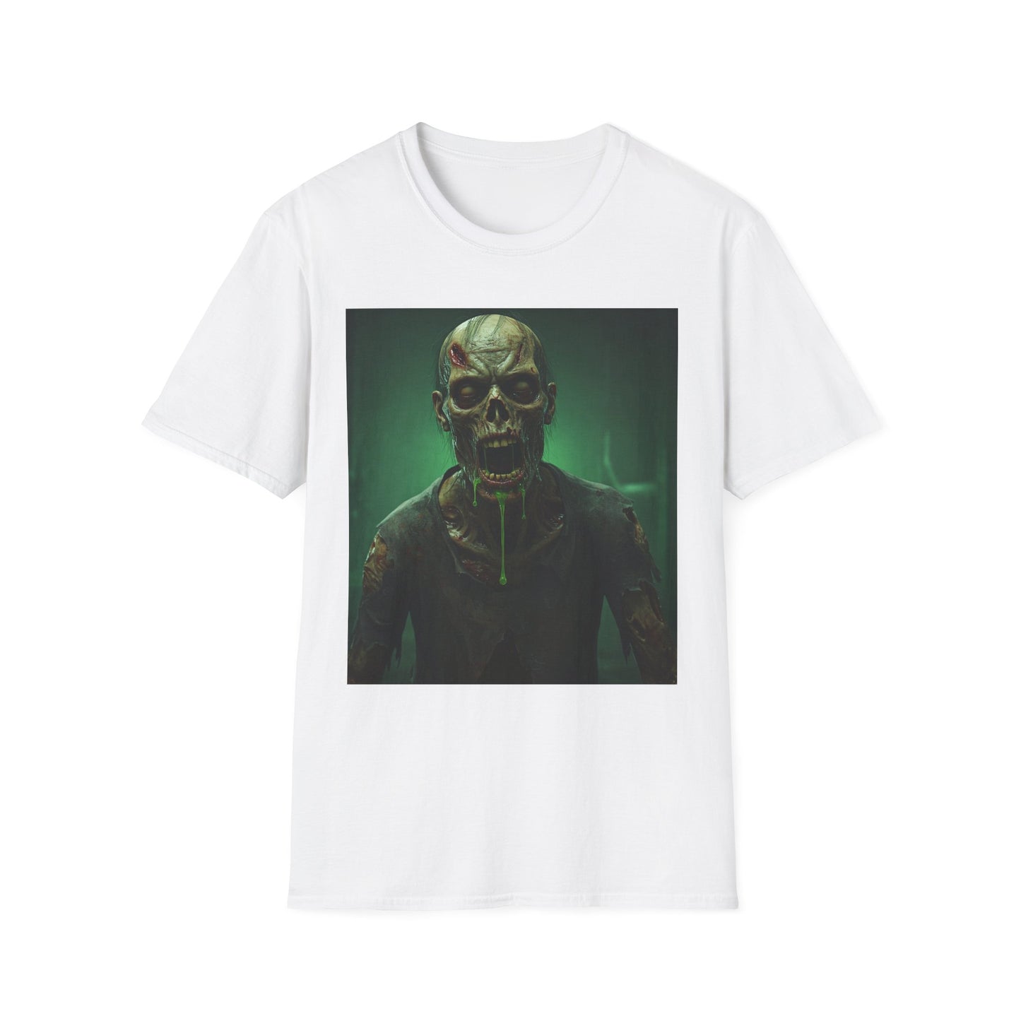 Apocalyptic Portrait Tee, bold, decaying zombie graphic