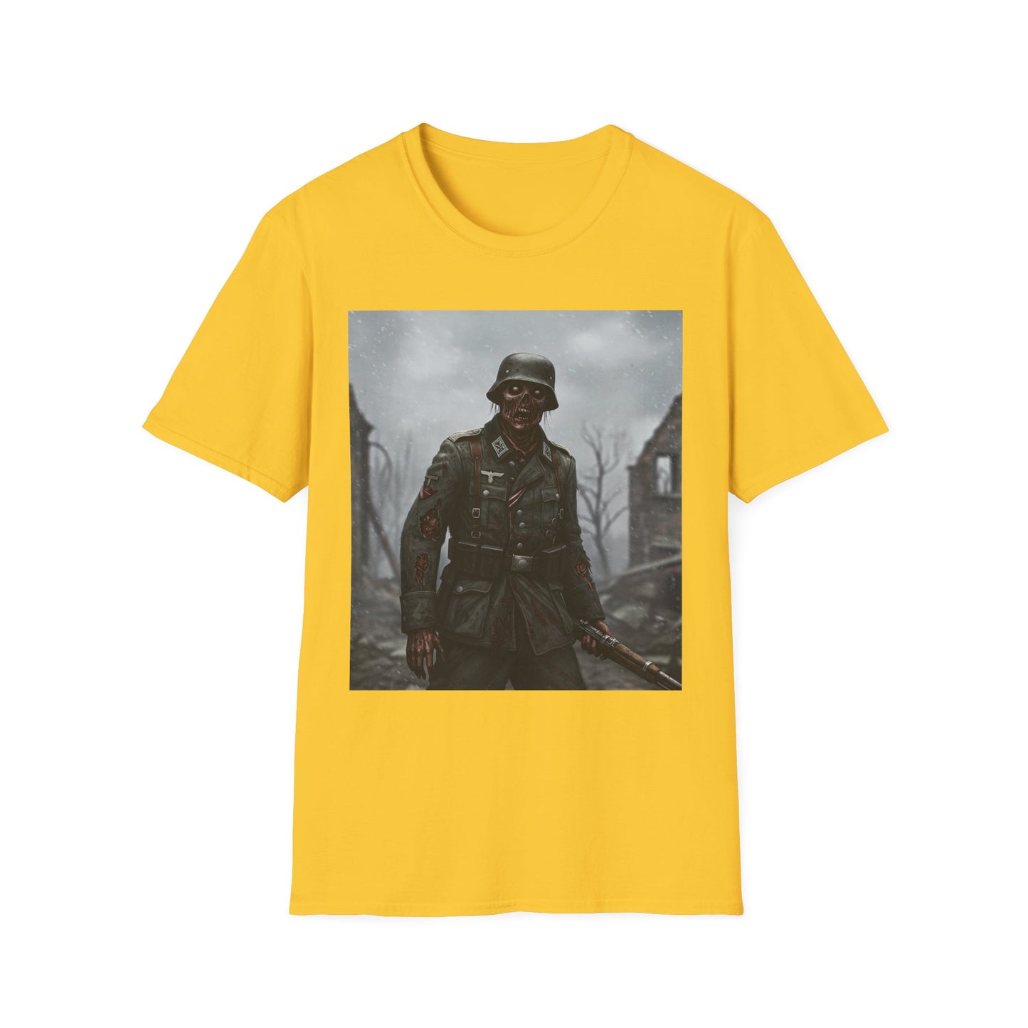 Unisex Softstyle Graphic T-Shirt - Zombie Soldier Design