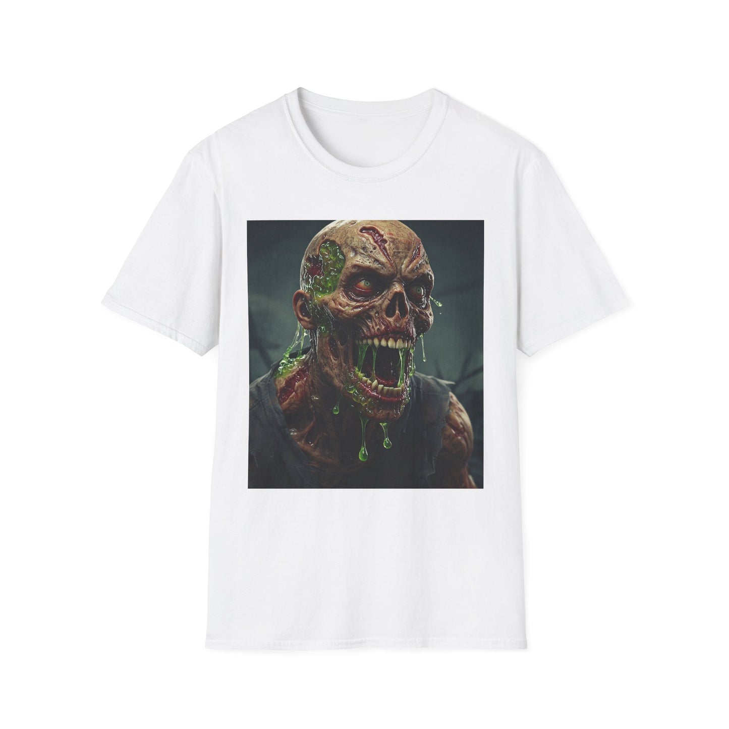 Apocalyptic Portrait Tee, bold, decaying zombie graphic