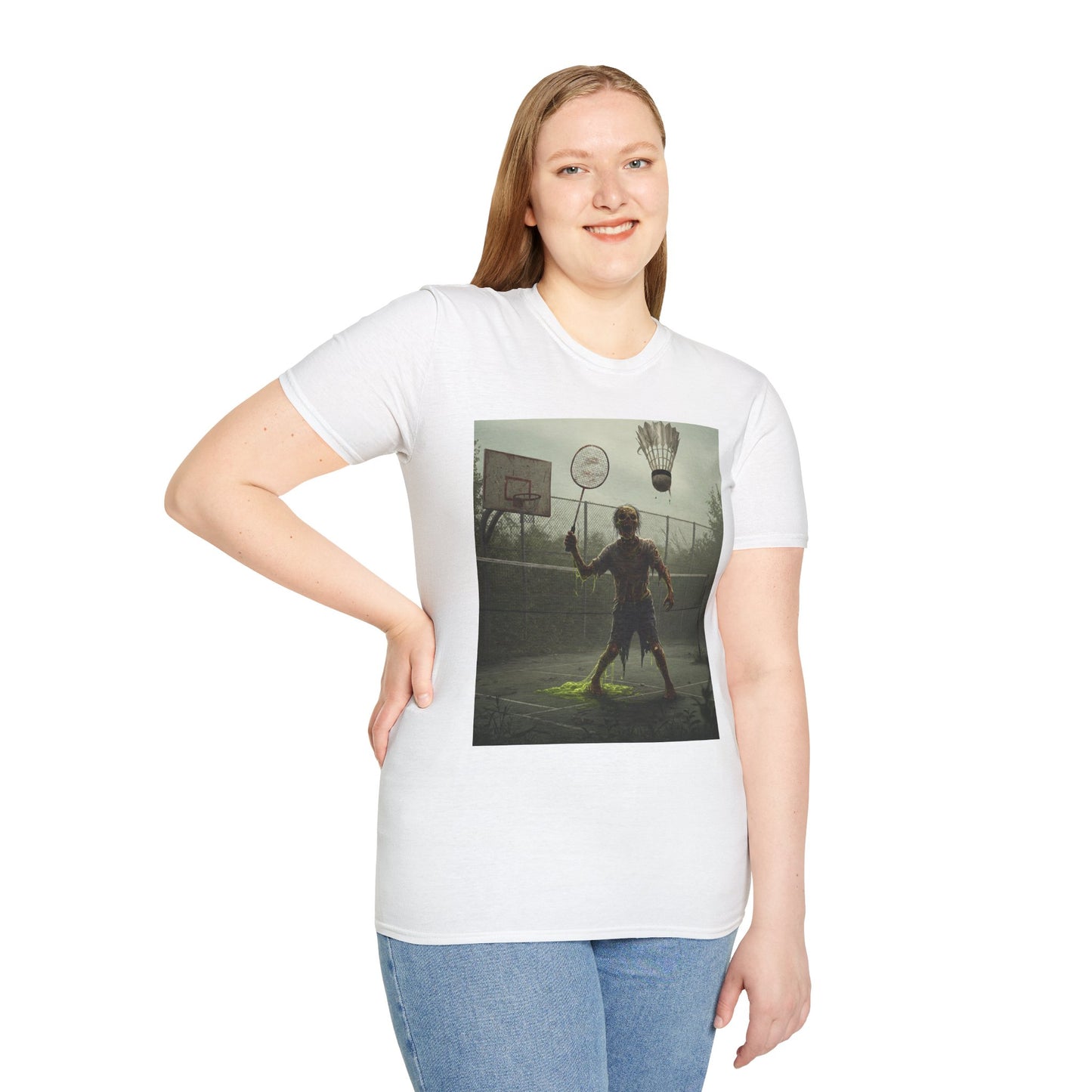 Zombie Badminton Enthusiast Unisex Softstyle T-Shirt